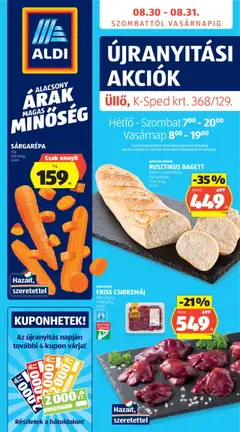 Előnézet Aldi Újranyitás: Üllő érvényes 2025.08.30.-tól