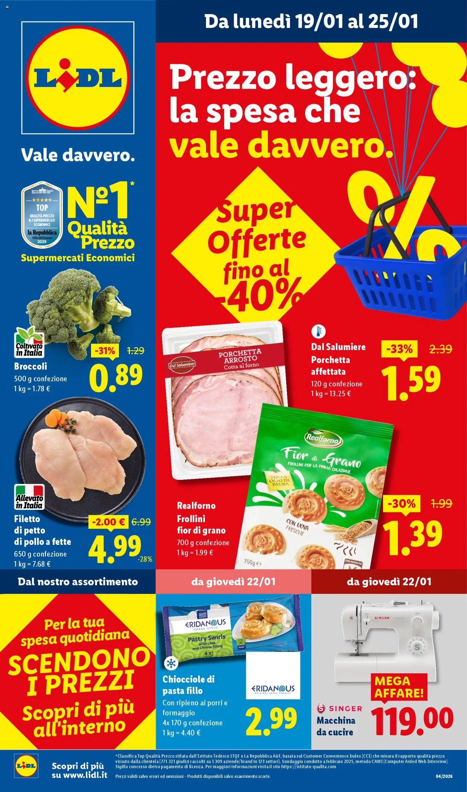 Volantino Lidl	 - pagina 1 - valido dal 19/01/2026