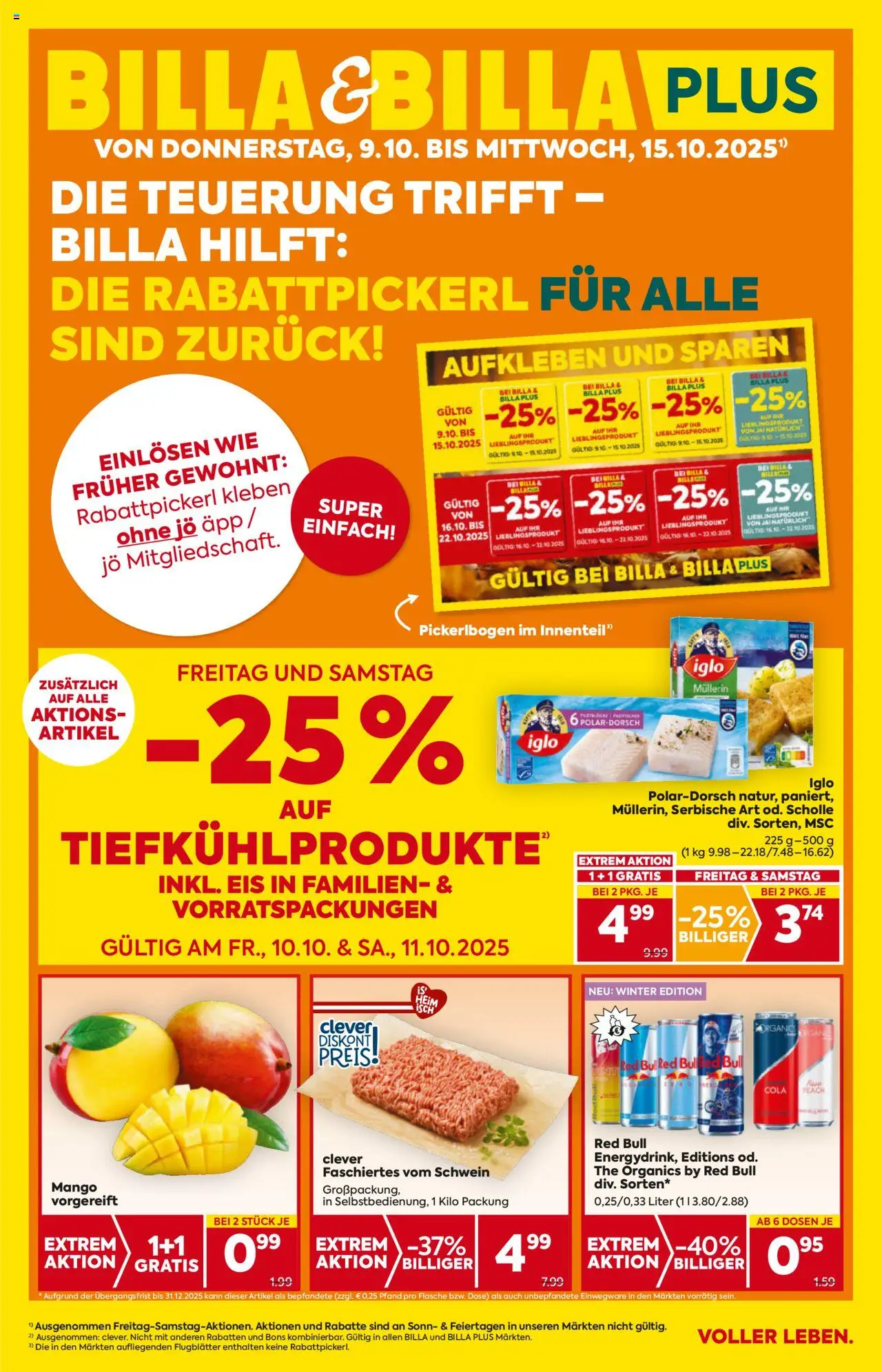 Billa Flugblatt - Seite 1- gültig ab 09.10.2025