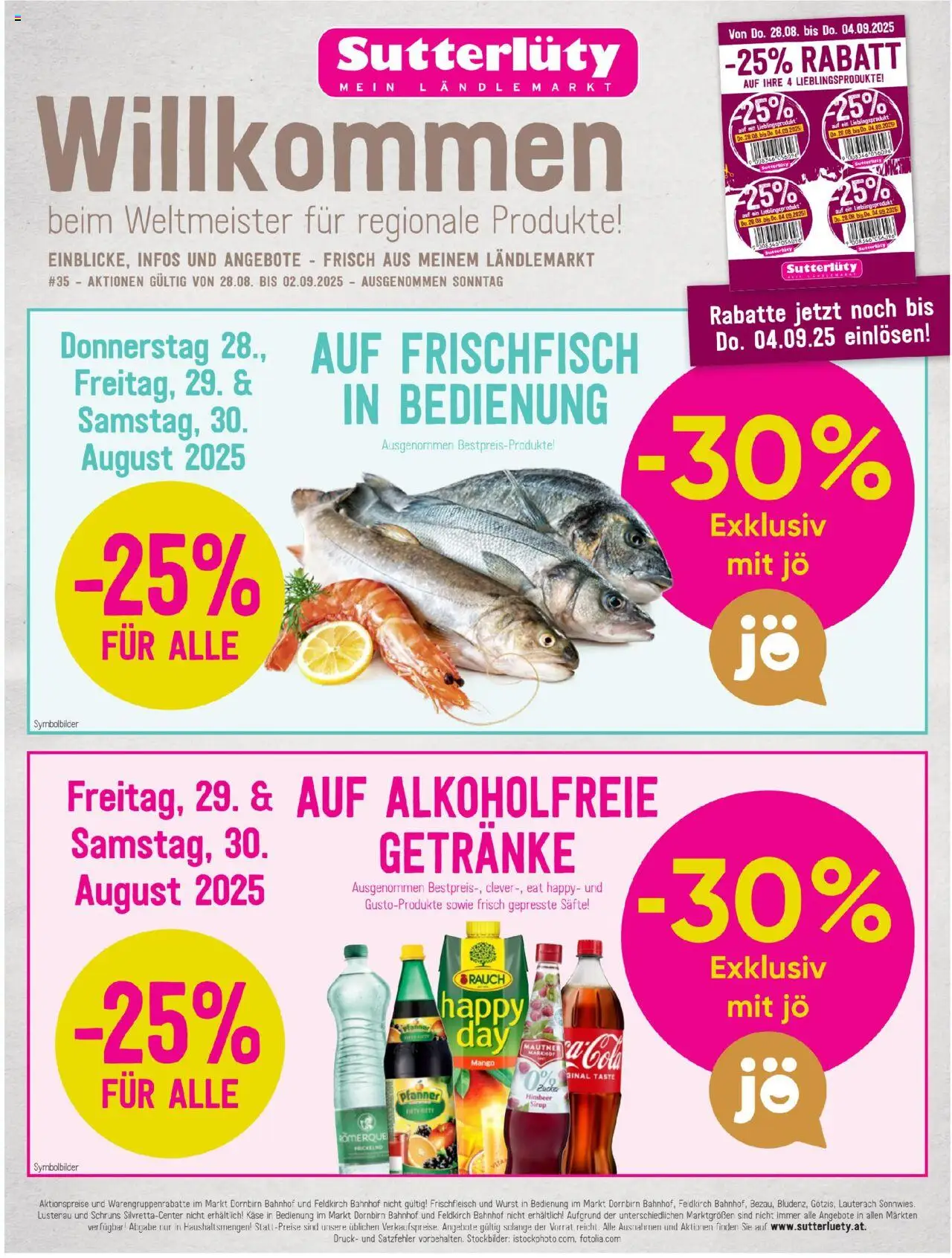 Sutterlüty Flugblatt - Seite 1- gültig ab 28.08.2025