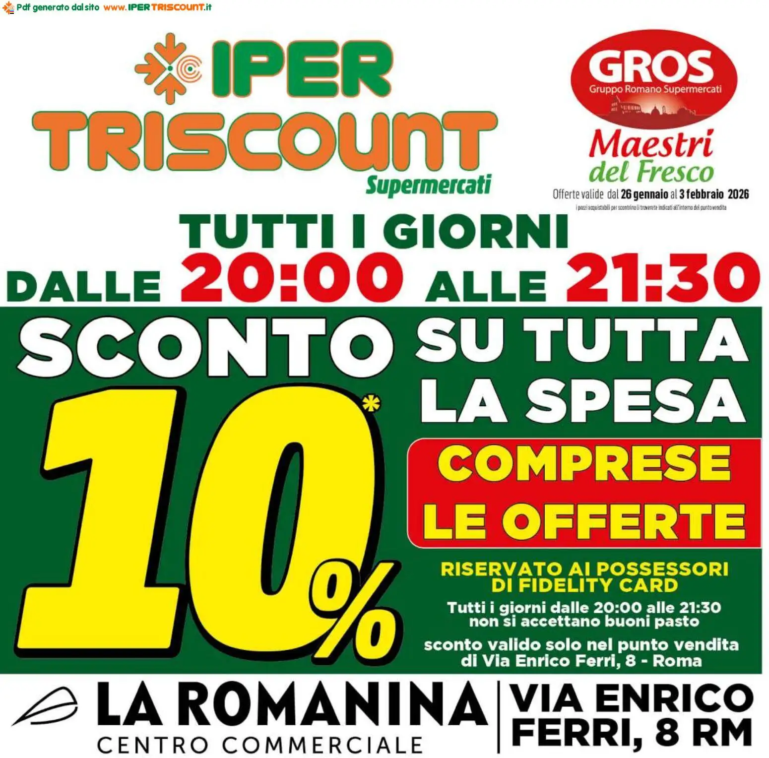 Ipertriscount La Romanina catalogo - pagina 1 - valido dal 26/01/2026