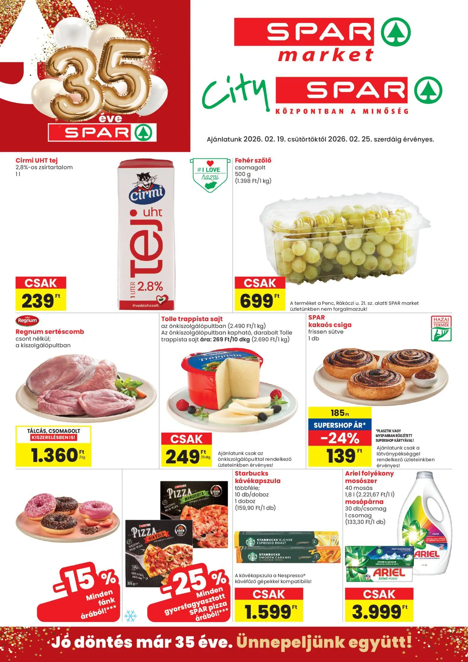 Spar - City Spar szórólap - 1oldal - érvényes 2026.02.19.-tól