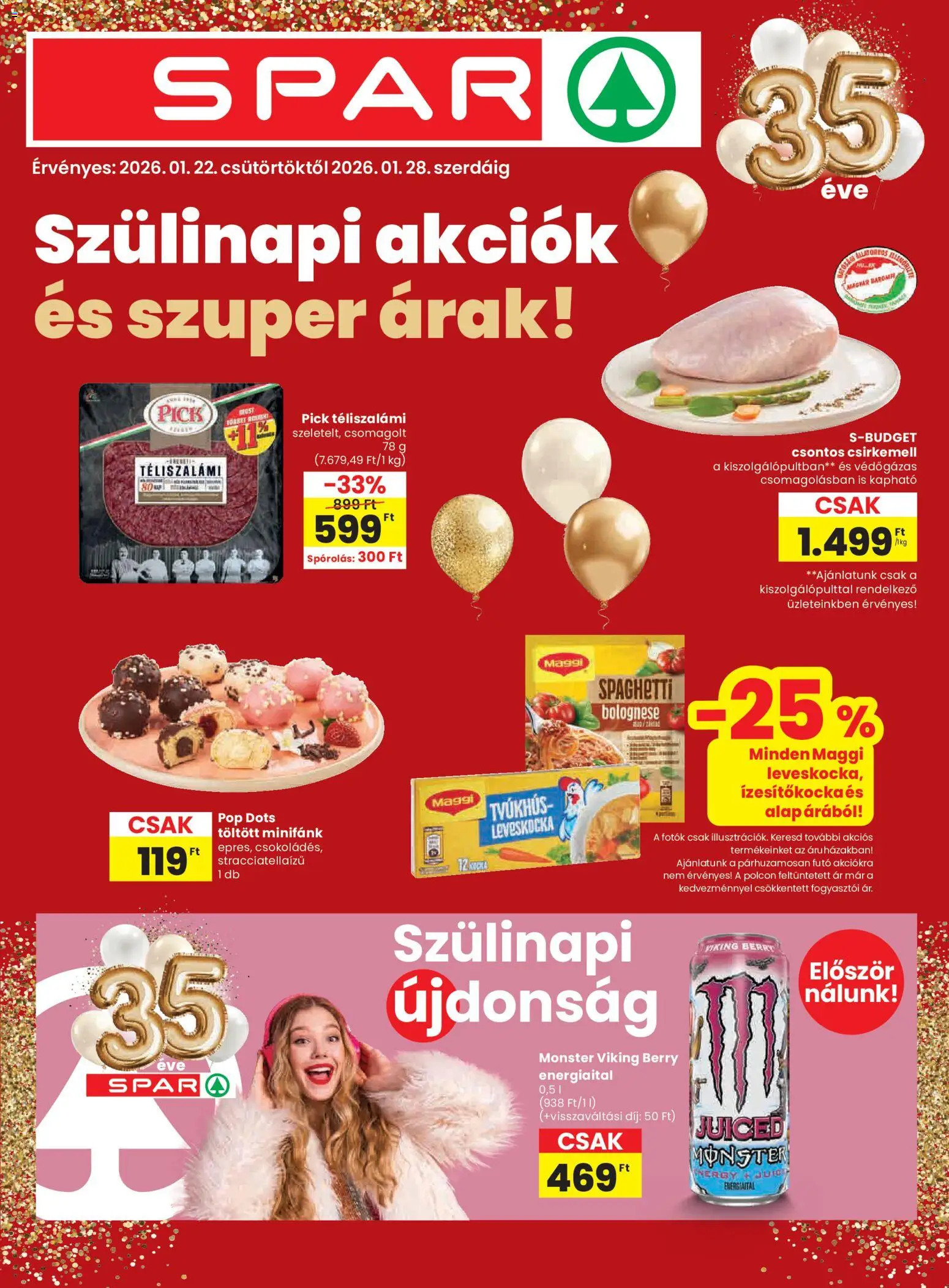 Spar Akciós újság - 1oldal - érvényes 2026.01.22.-tól