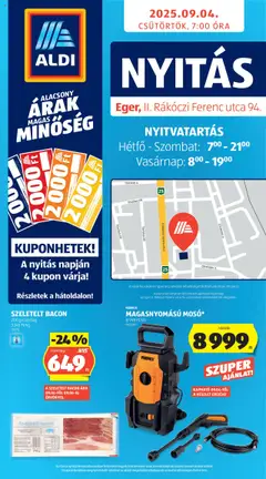 Előnézet Aldi Üzletnyitás: Eger érvényes 2025.09.04.-tól