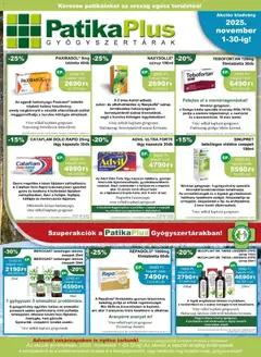 Előnézet PatikaPlus Akciós újság érvényes 2025.11.01.-tól