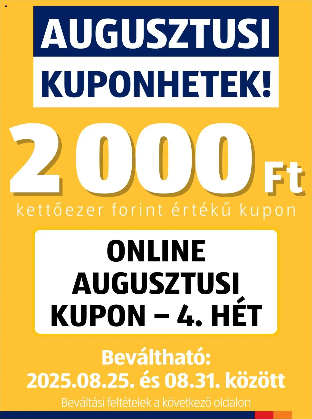 Aldi - Augusztusi kuponhetek - 1oldal - érvényes 2025.08.25.-tól