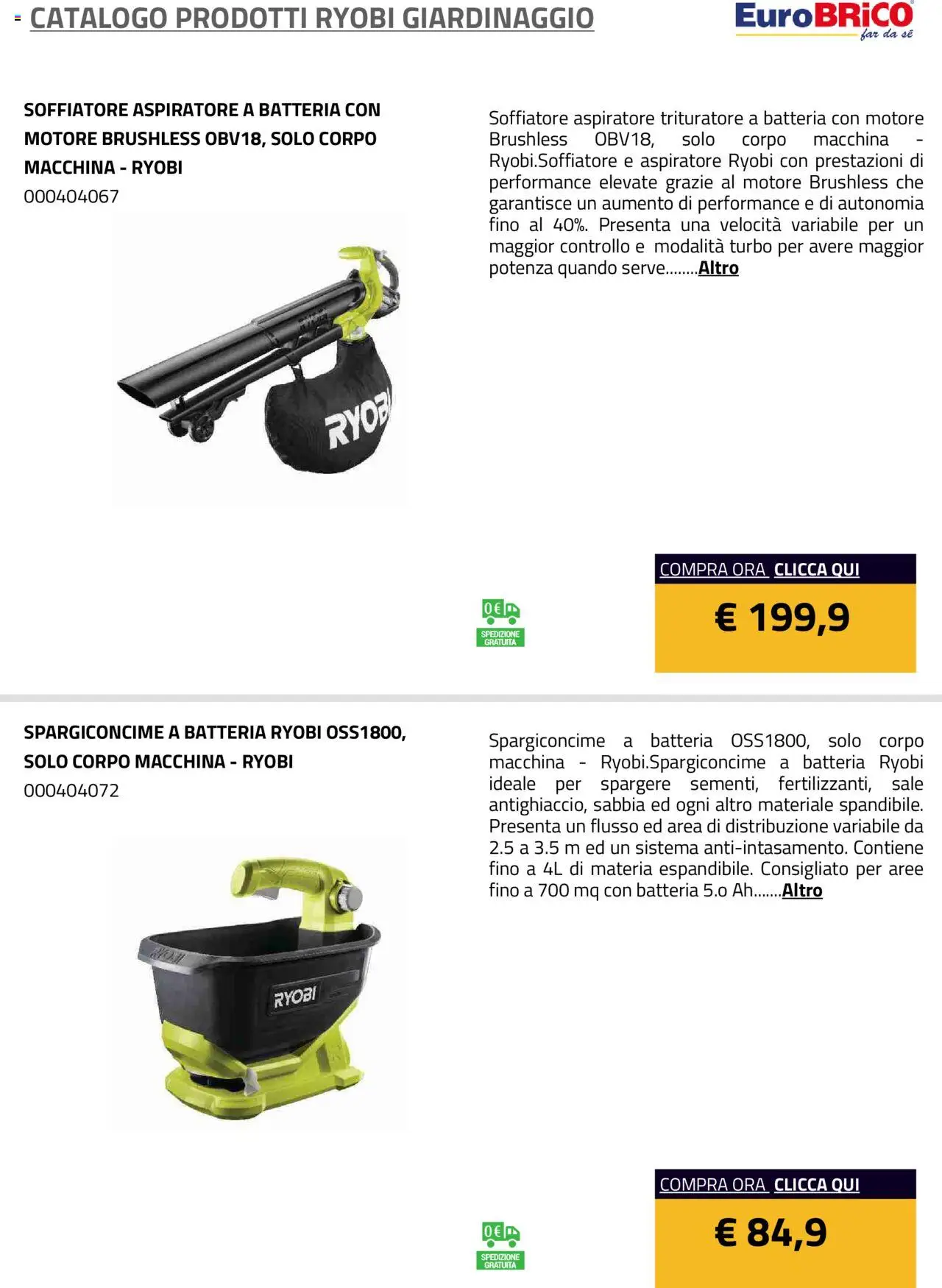 Eurobrico Prodotti Ryobi Giardinaggio catalogo - pagina 32 - valido dal 23/07/2025
