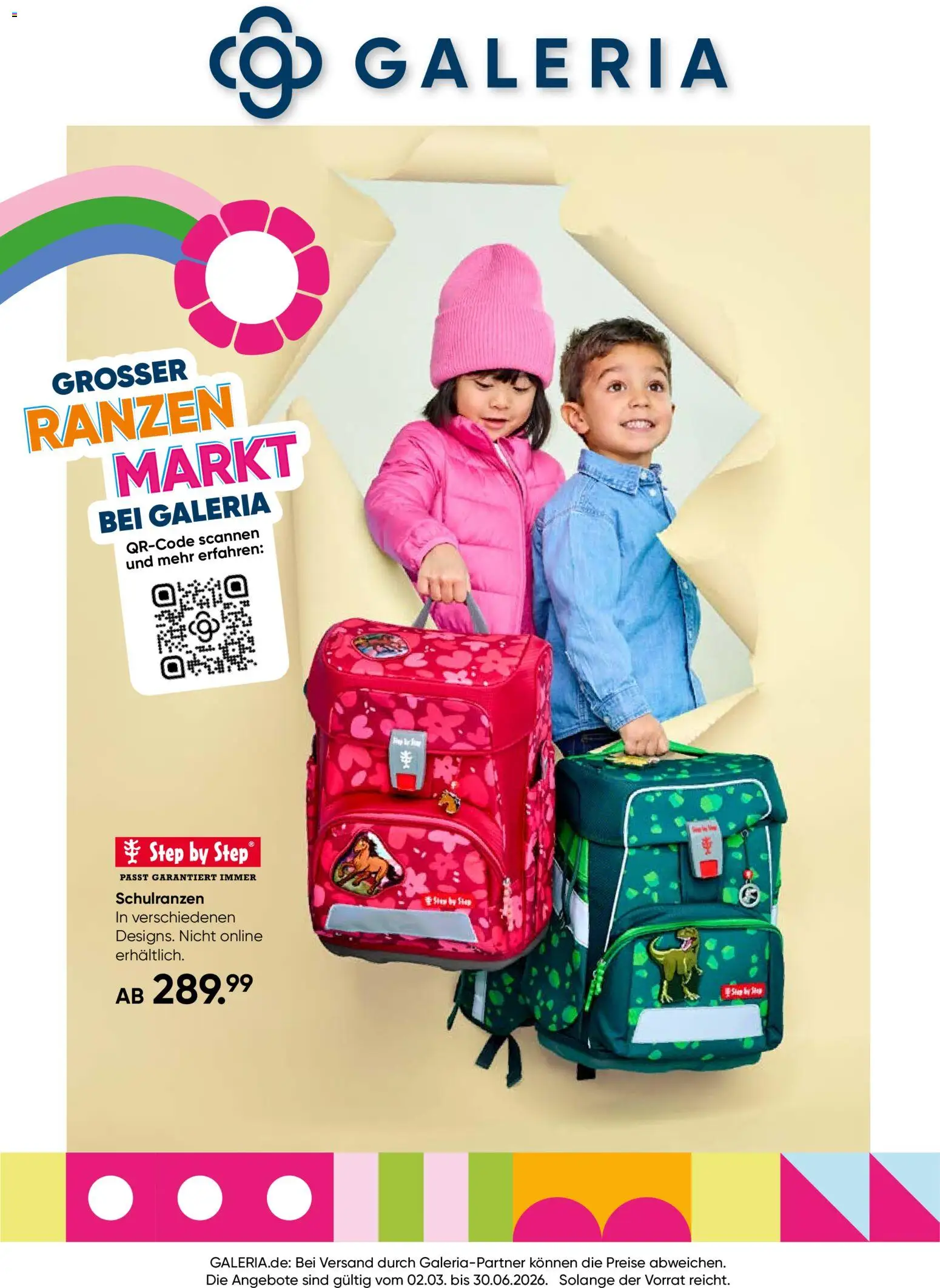 Galeria Karstadt Kaufhof Prospekt Schulranzen  	 - Seite 1 - gültig ab 02.03.2026