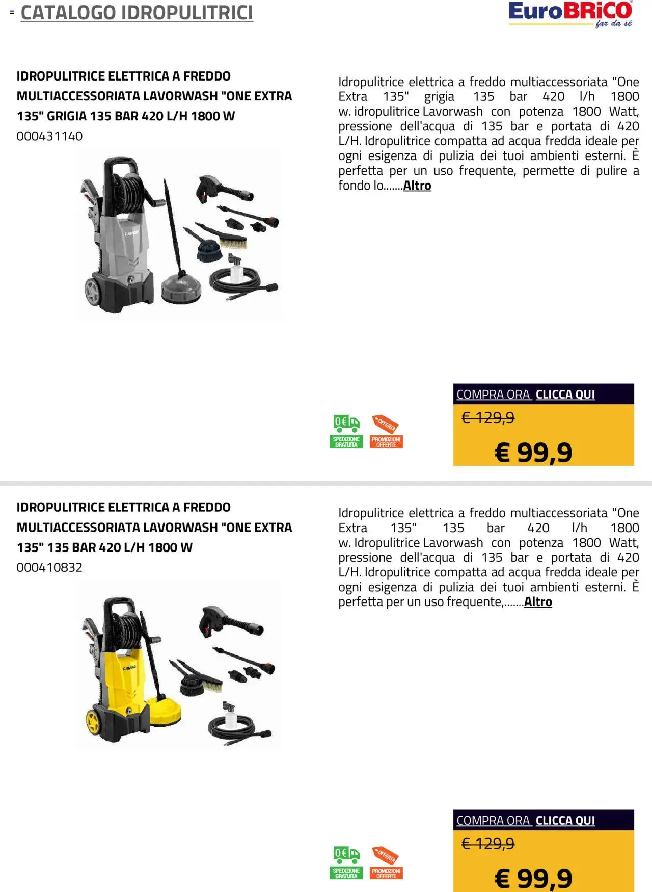 Eurobrico Idropulitrici catalogo - pagina 27 - valido dal 23/07/2025