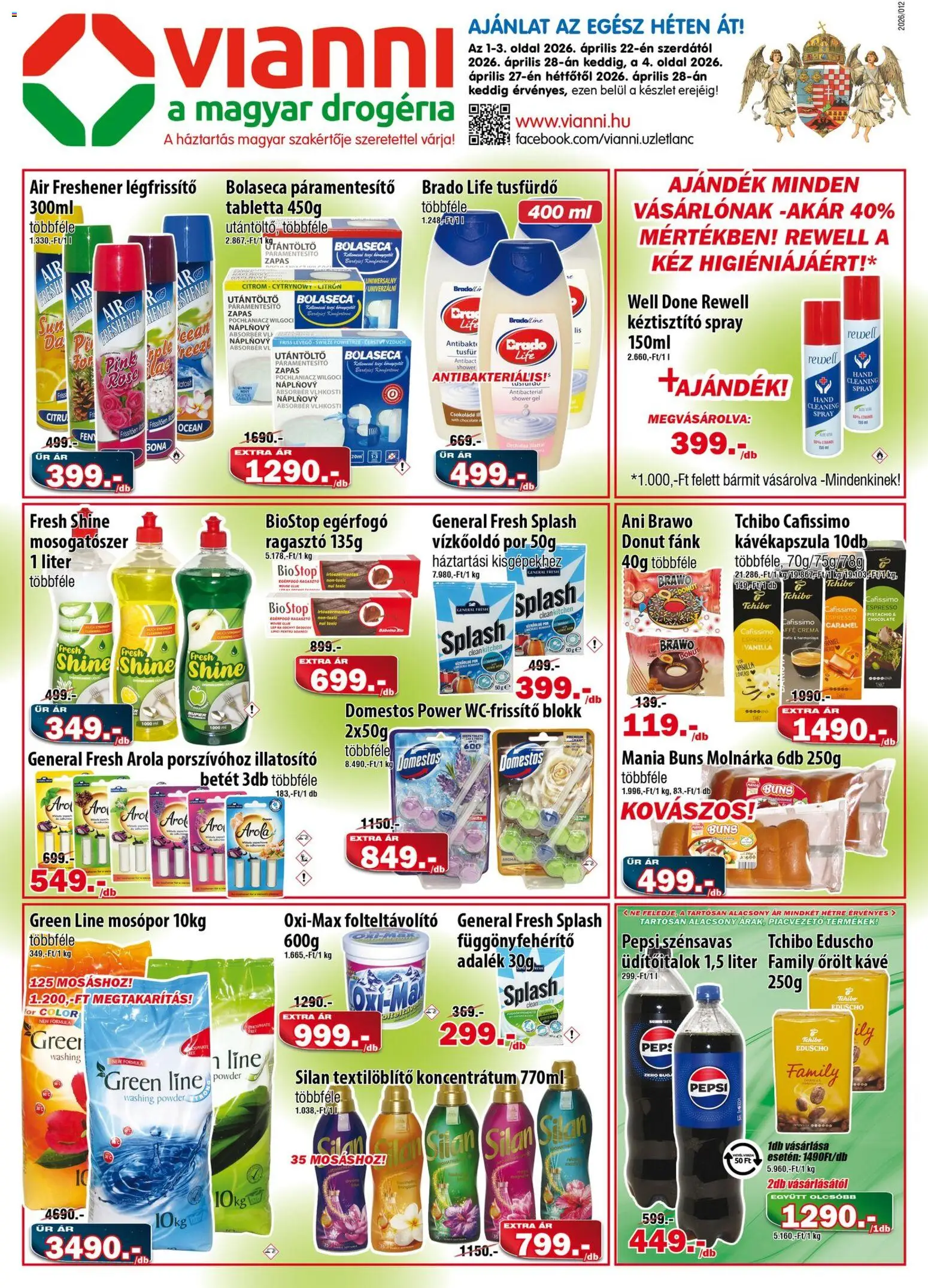Vianni akciós újság - 1oldal - érvényes 2026.04.22.-tól