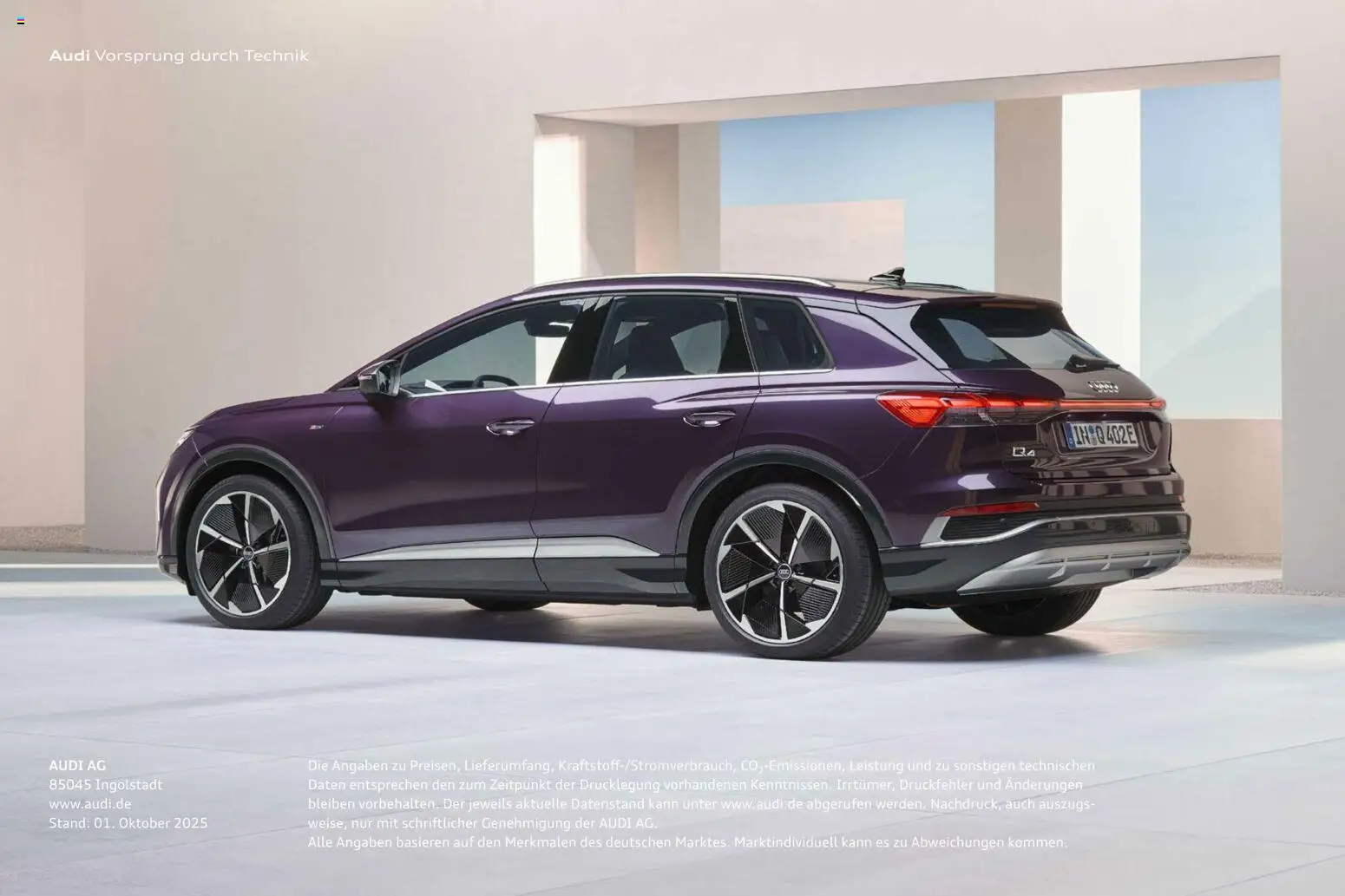 Audi Q4 e-tron / Q4 Sportback e-tron - Seite 119 - gültig ab 01.10.2025