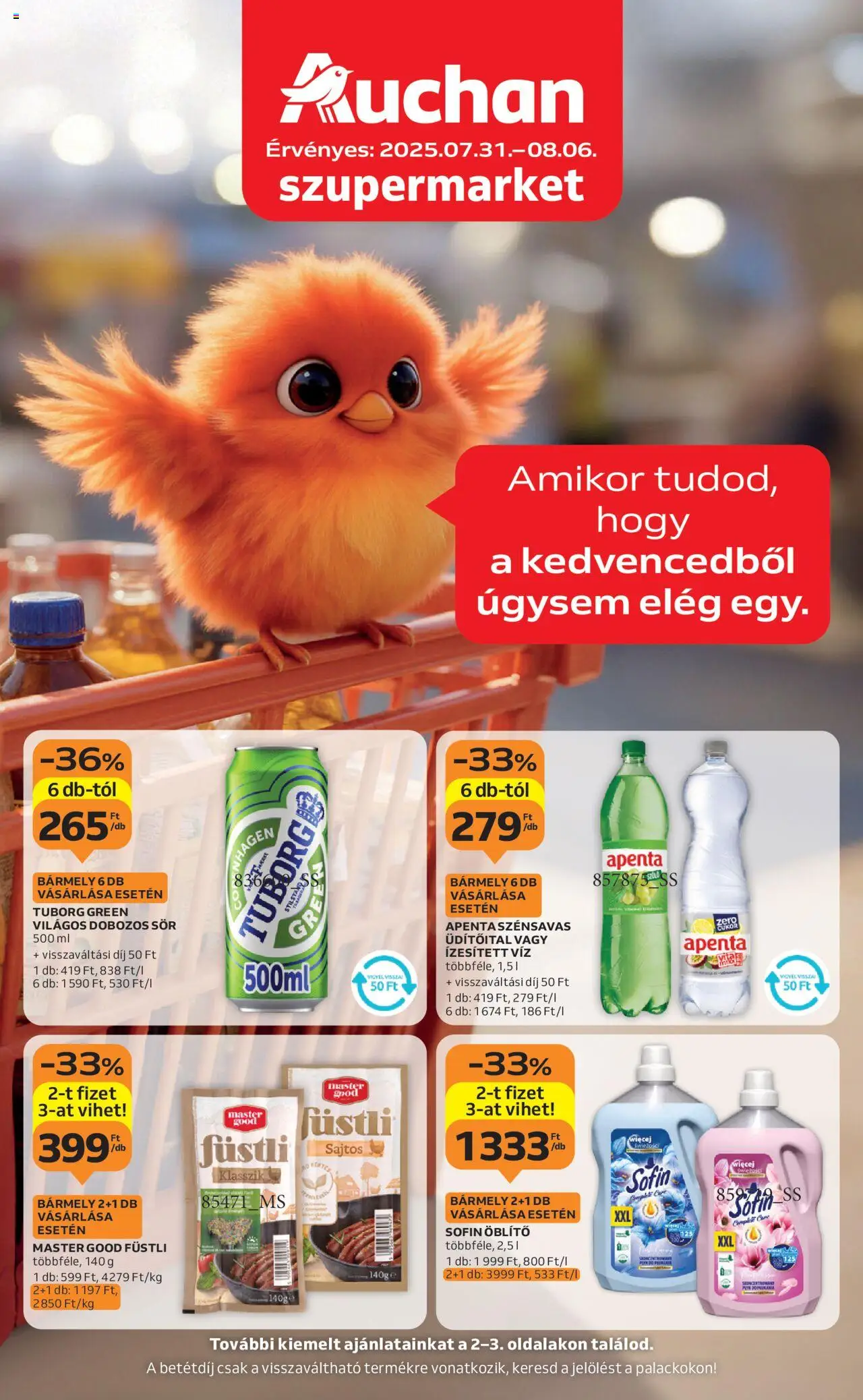 Auchan - Akciós újság Szupermarket - 1oldal - érvényes 2025.07.31.-tól