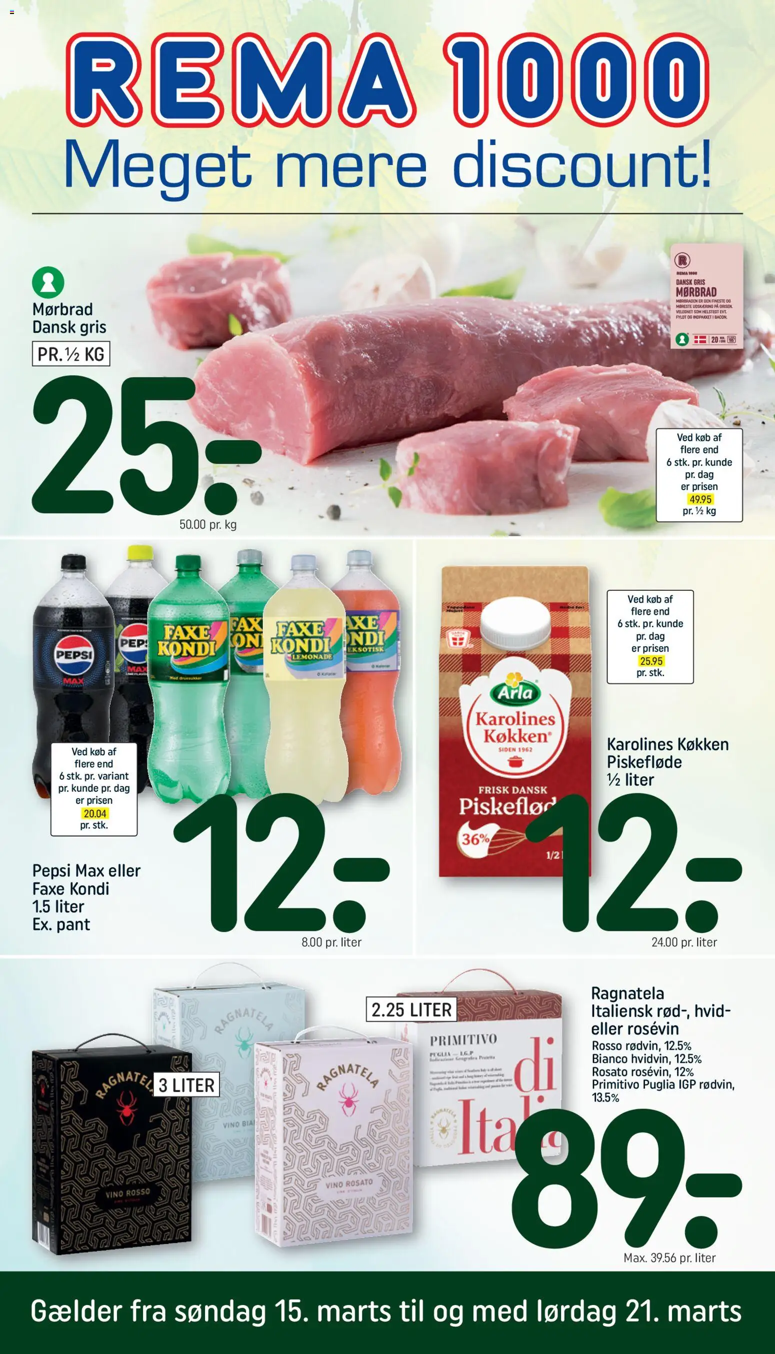 Rema 1000 - Tilbudsavis uge 12 - side 1- gyldig fra 15/03/2026