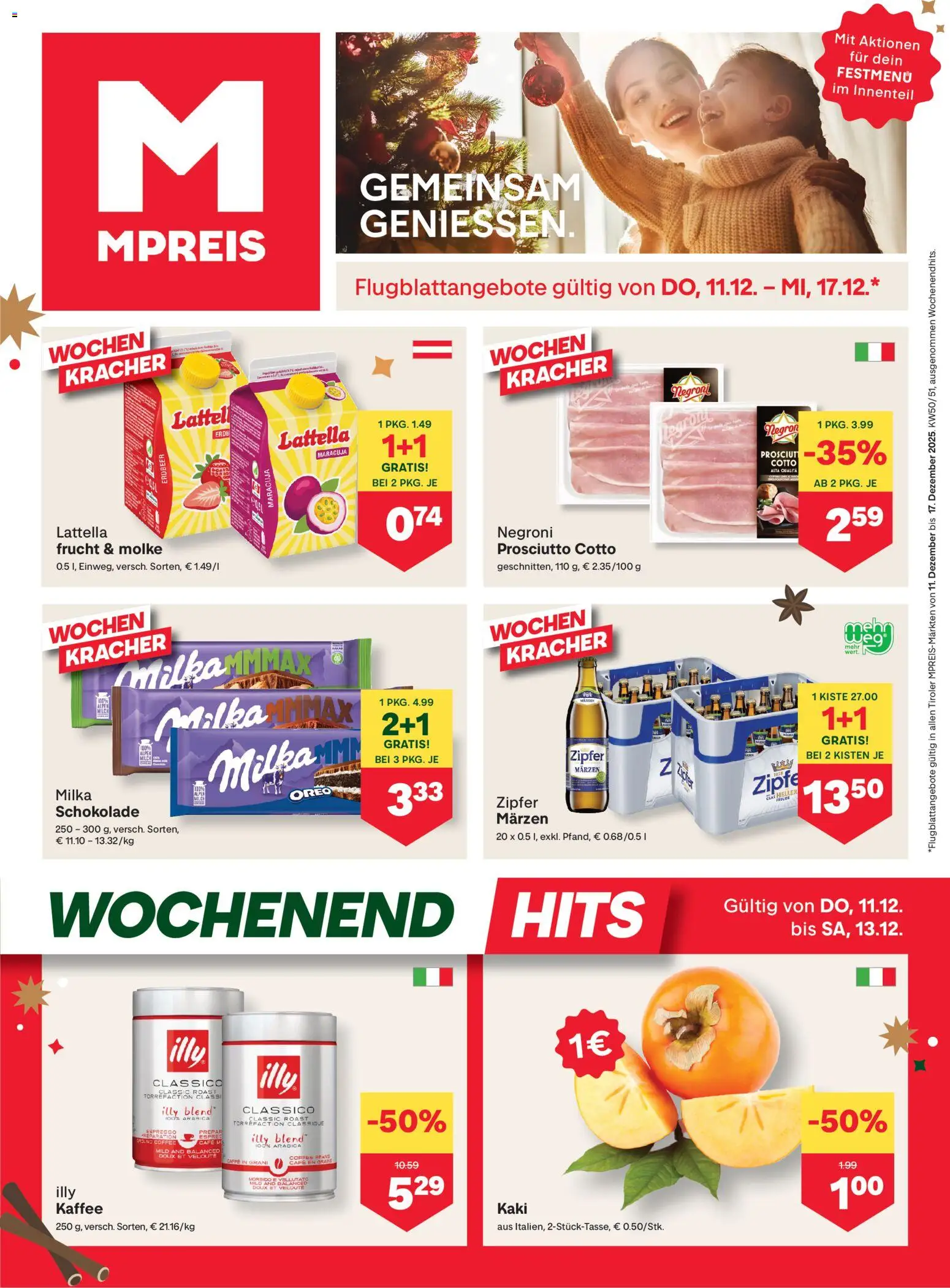 MPREIS Flugblatt - Seite 1- gültig ab 11.12.2025