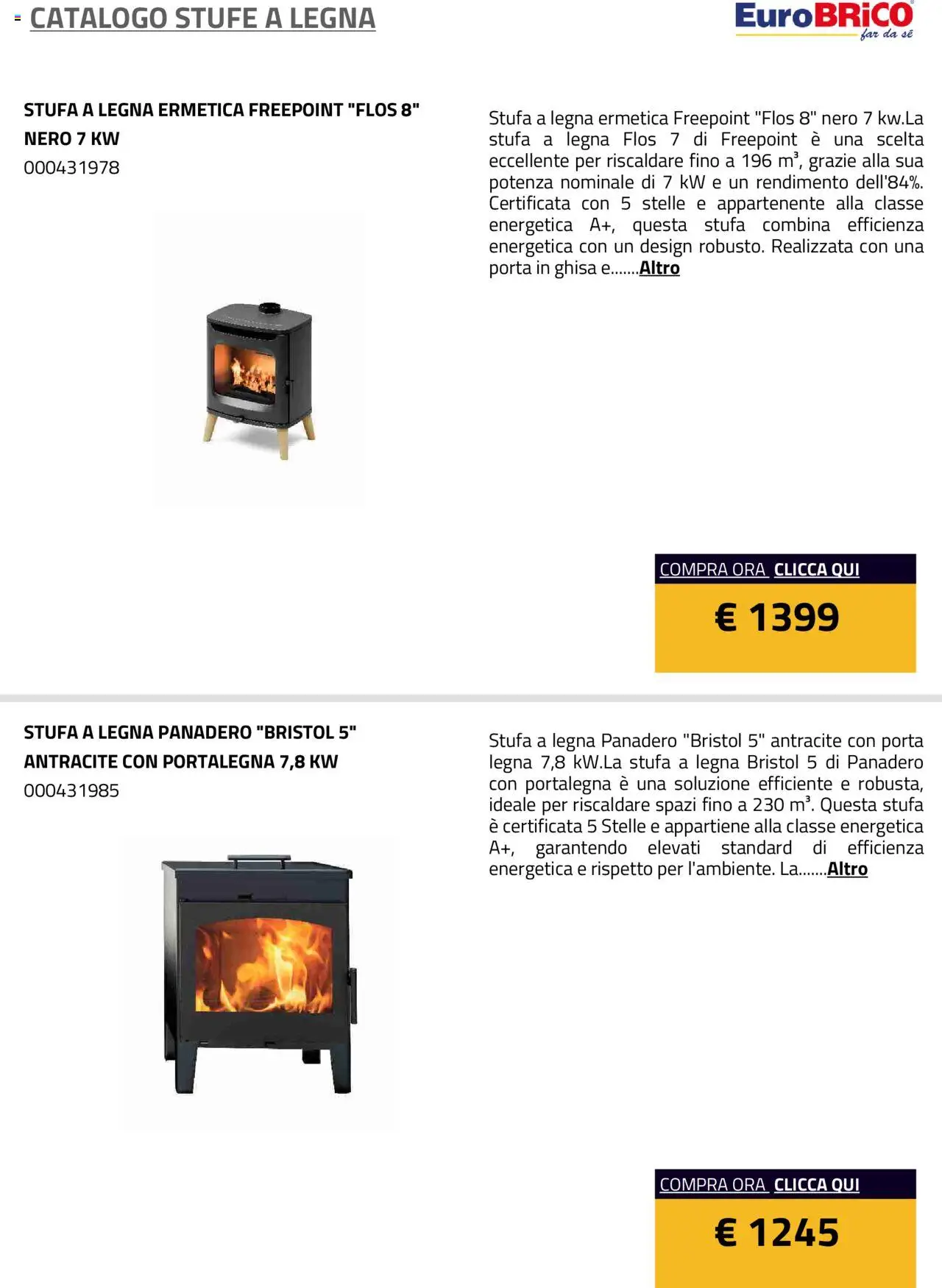Eurobrico Stufe a Legna catalogo - pagina 30 - valido dal 23/07/2025