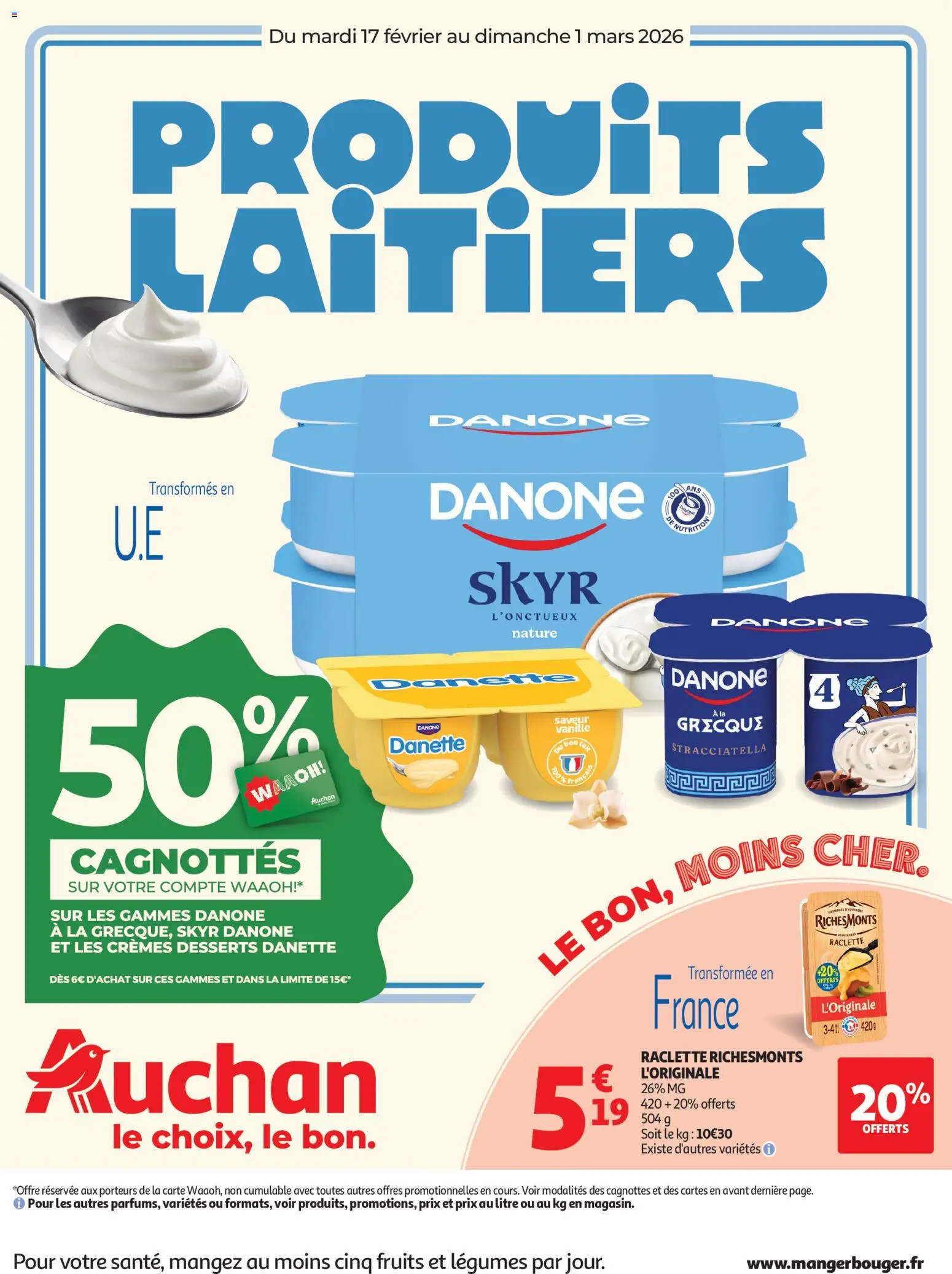 Auchan - Produits laitiers - page 1 - valable à partir du 17/02/2026