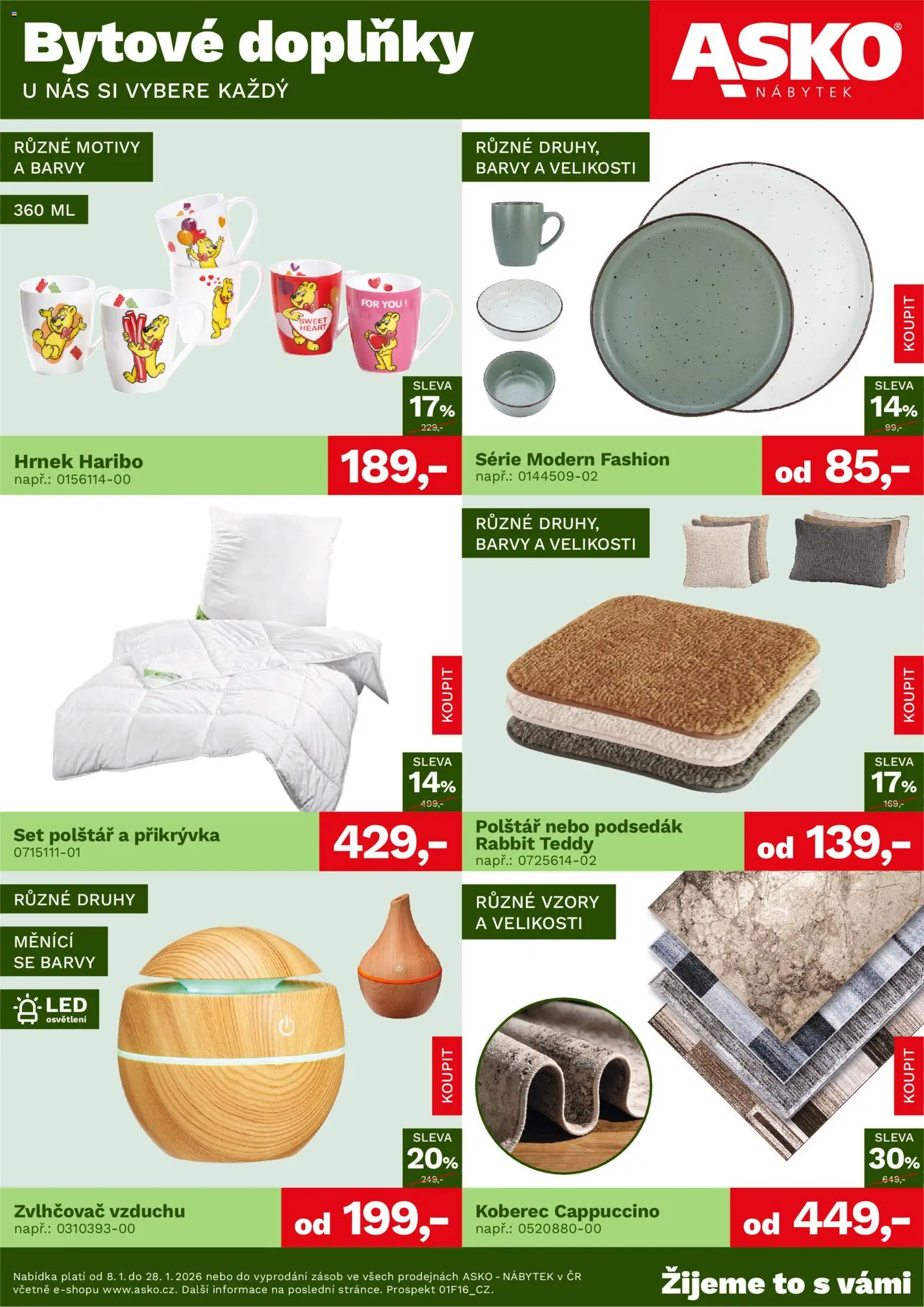 ASKO nábytek leták - Bytové doplňky za skvělé ceny - strana 1- platný od 08.01.2026