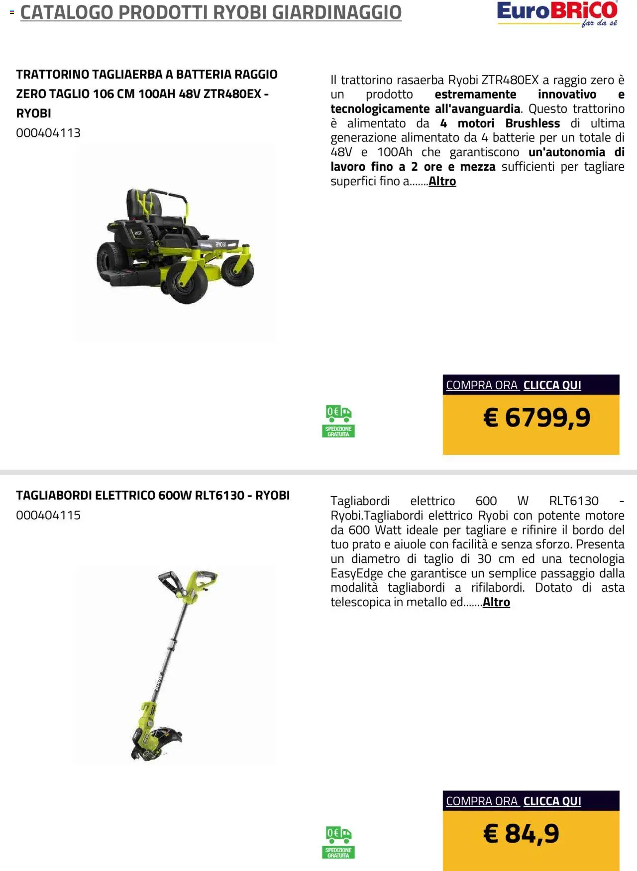 Eurobrico Prodotti Ryobi Giardinaggio catalogo - pagina 43 - valido dal 23/07/2025
