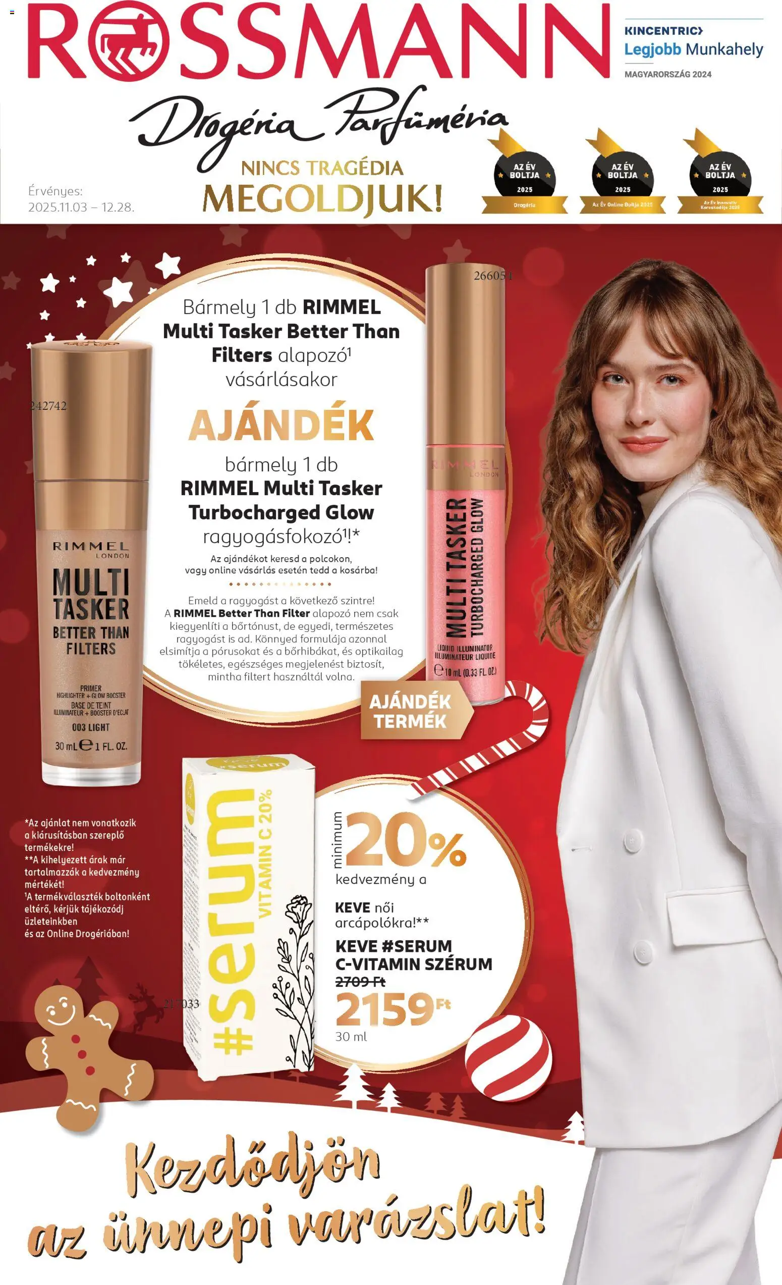 Rossmann Szórólap - Karácsonyi - 1oldal - érvényes 2025.11.03.-tól