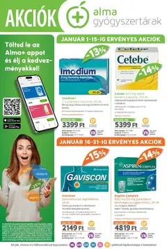 Előnézet Alma Gyógyszertárak Akciós újság érvényes 2026.01.01.-tól