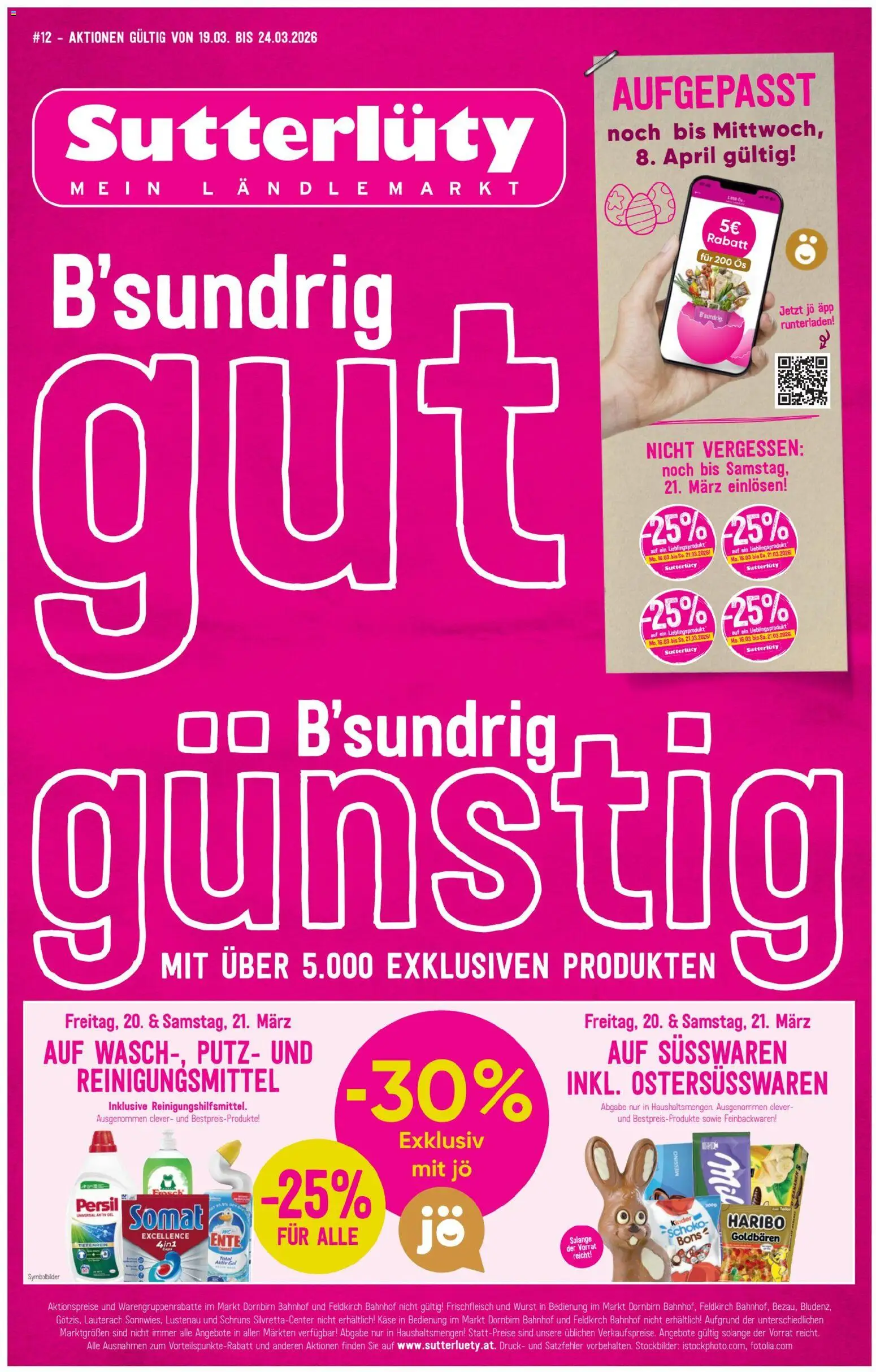 Sutterlüty Flugblatt - Seite 1- gültig ab 19.03.2026