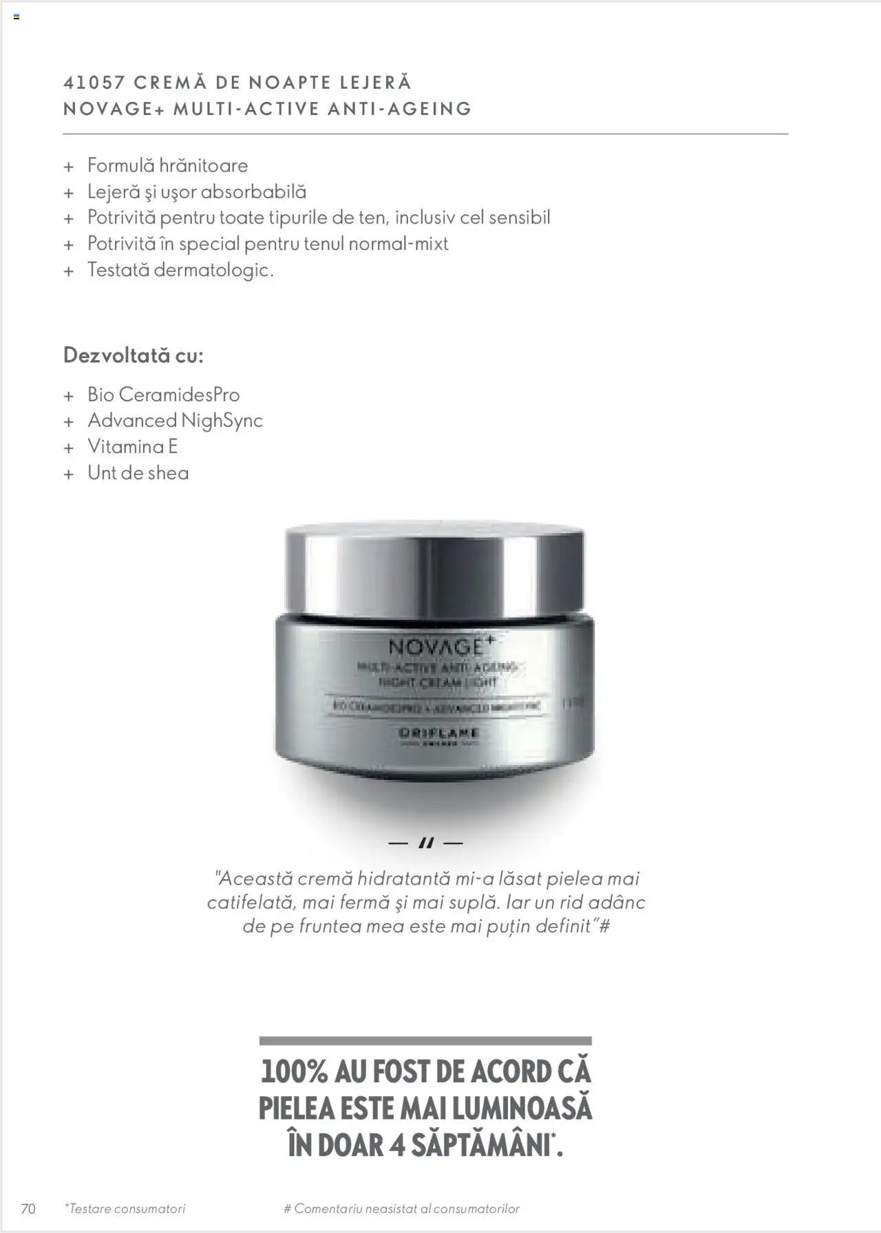 Oriflame catalog - Ghidul NOVAGE+ - pagina 70- valabil de la 01.03.2023