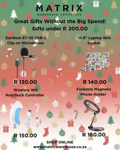 Preview Matrix Warehouse Gifts under R200 valid from 09/12/2025