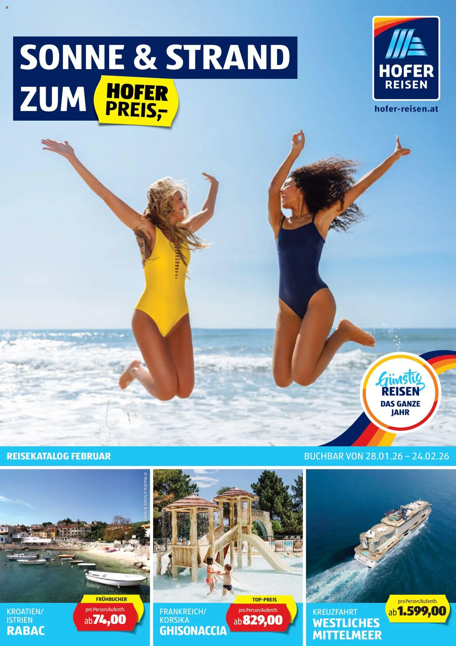 Hofer Reisen Flugblatt - Seite 1- gültig ab 28.01.2026