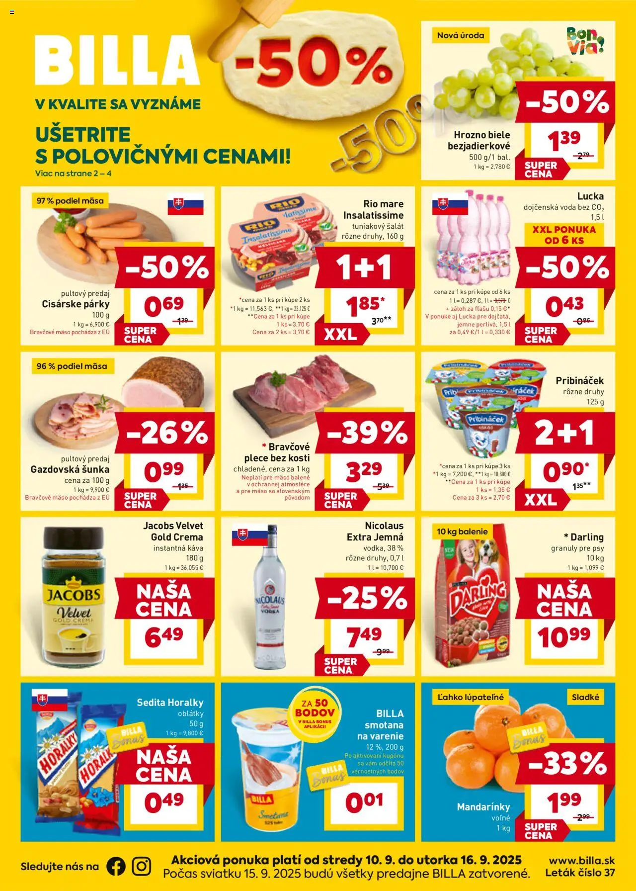 Billa leták - strana 1- platný od 10.09.2025