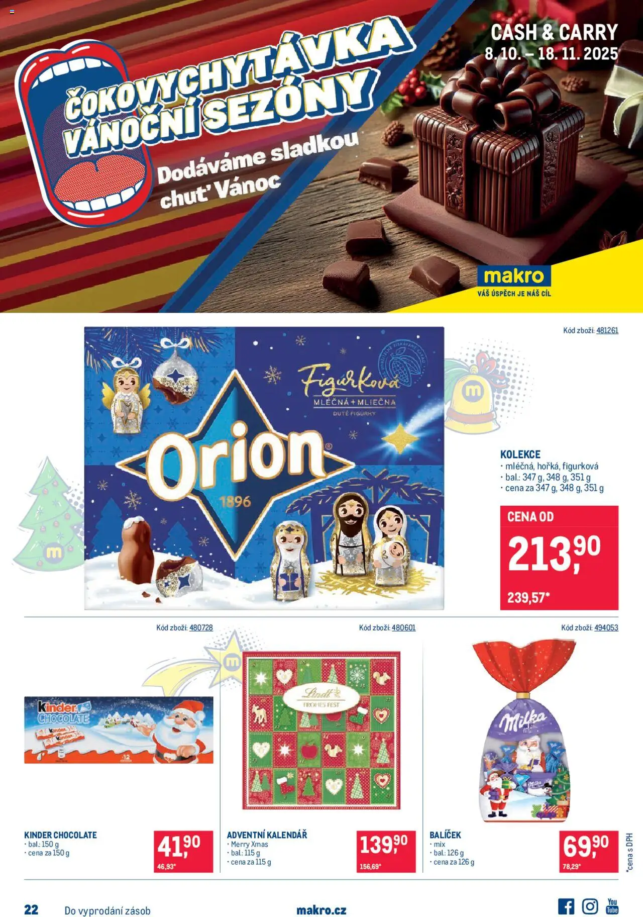 Makro leták - Mikulášské čokolády - strana 1- platný od 08.10.2025