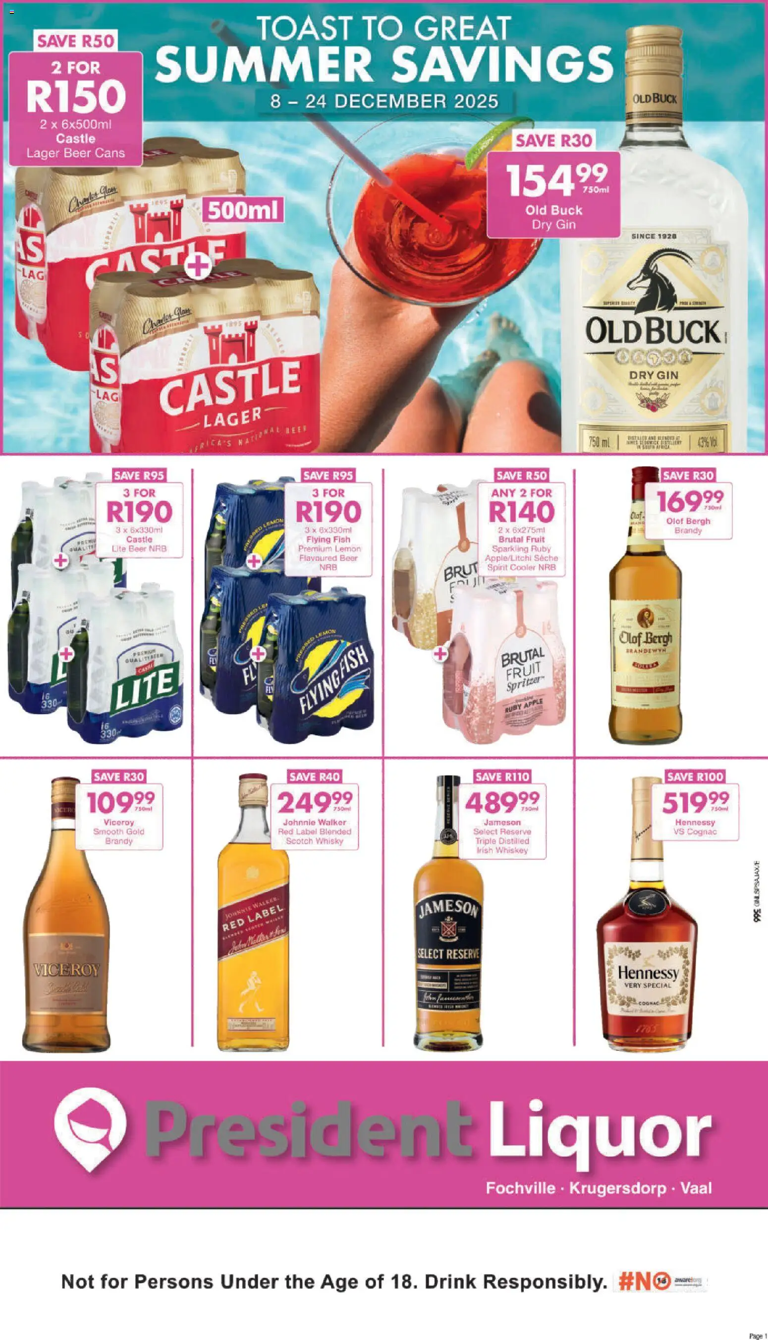 President Hyper Liquor Specials - page 1- valid from 08/12/2025