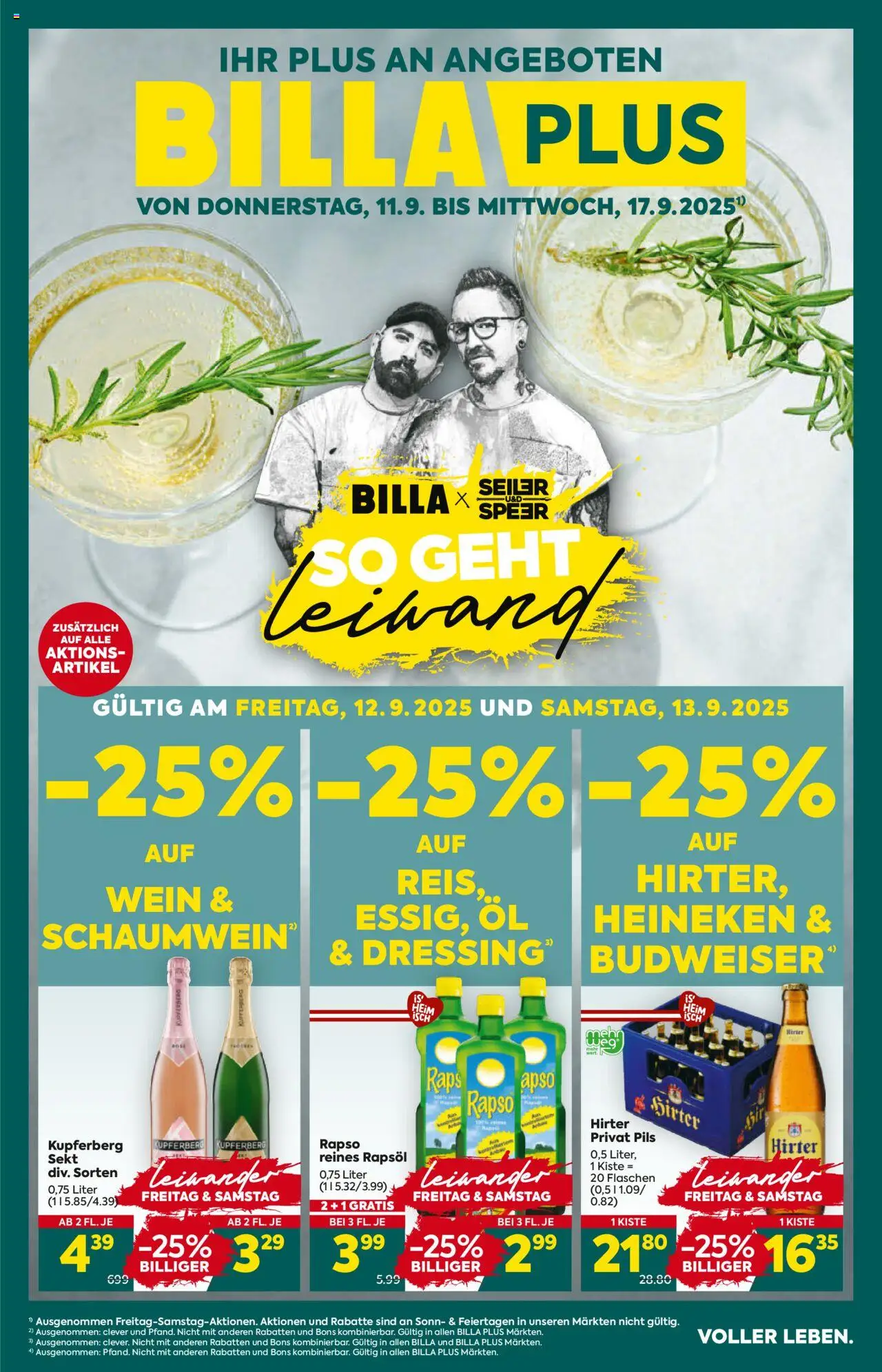 Billa Plus Flugblatt - Seite 1- gültig ab 11.09.2025