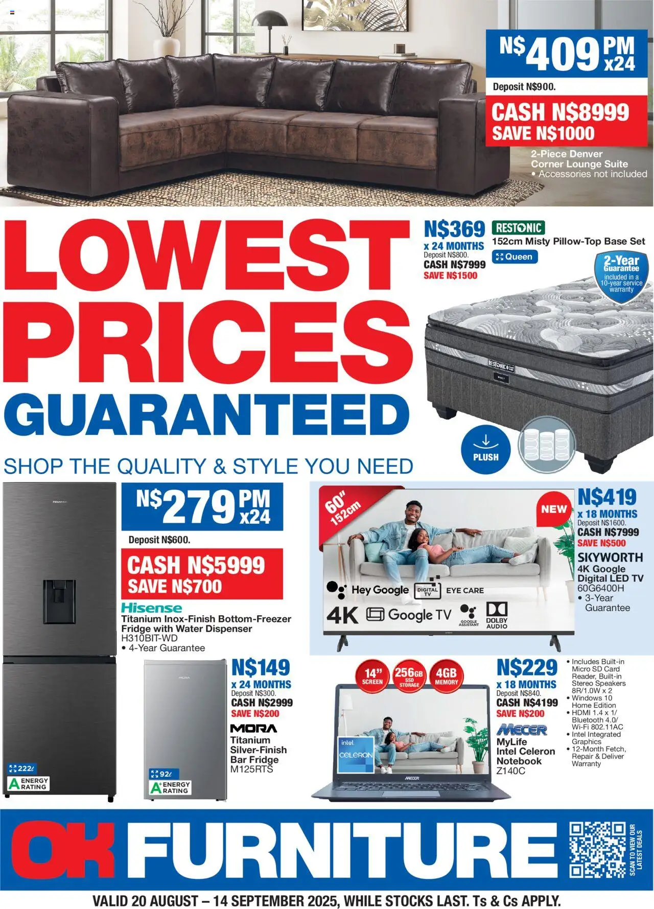 OK Furniture - Namibia Lowest Prices Specials - page 1- valid from 20/08/2025