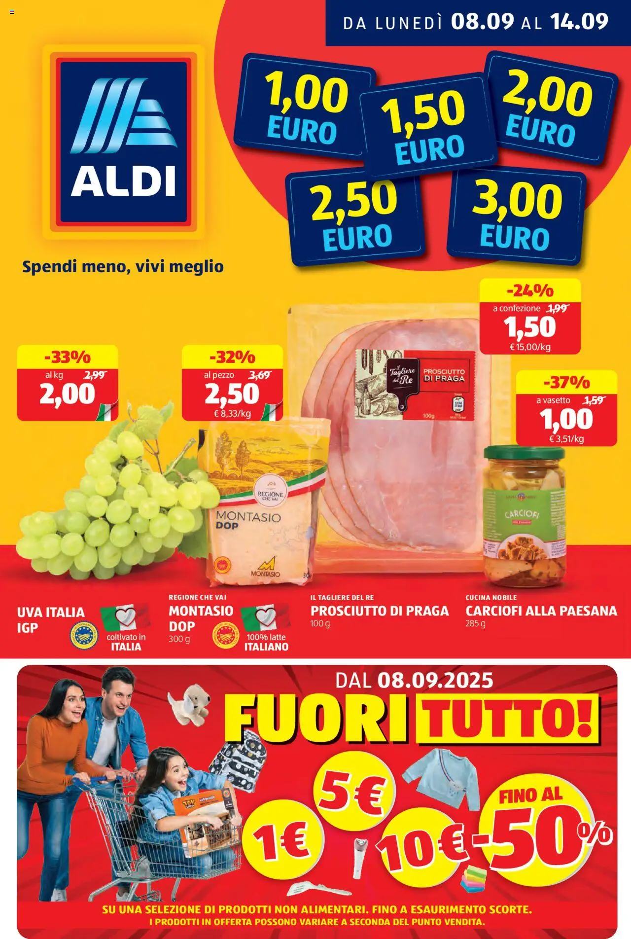 Volantino Aldi	 - pagina 1 - valido dal 08/09/2025