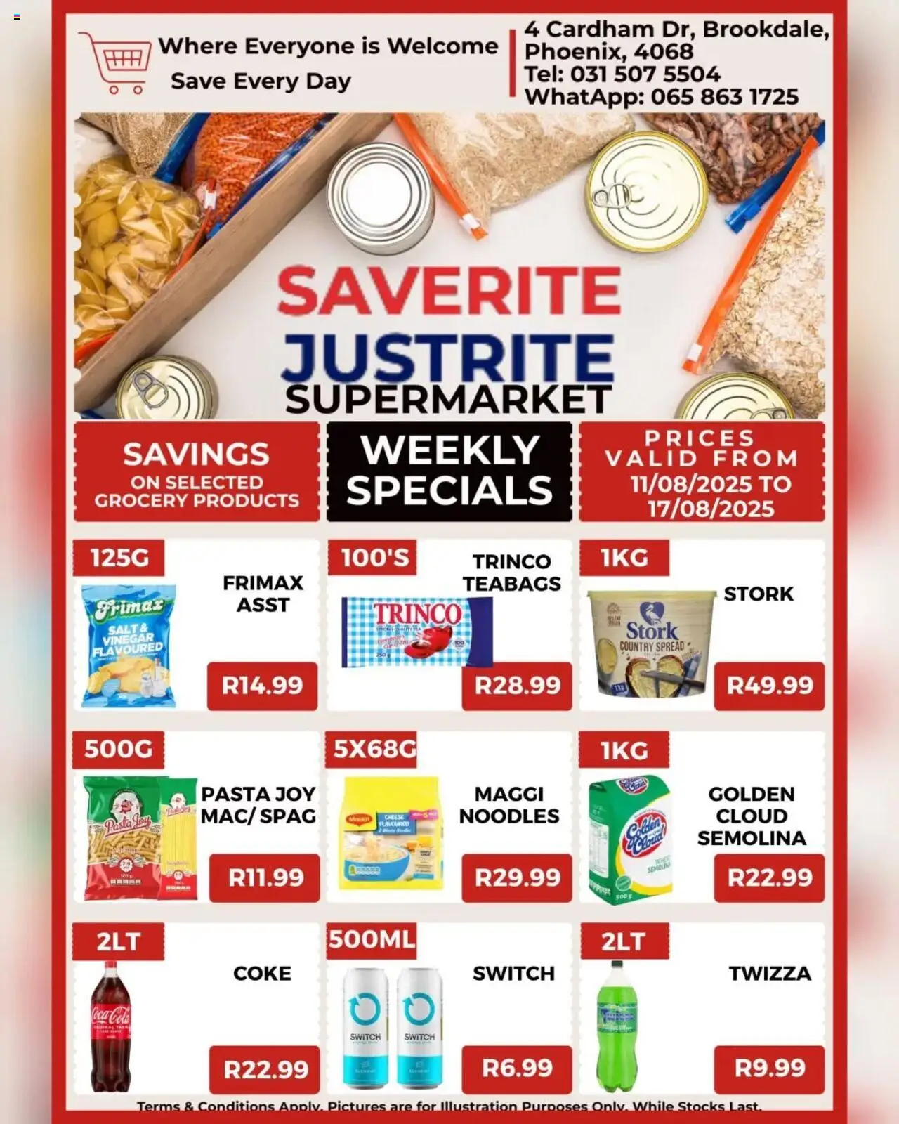Saverite Weekly Specials - page 1- valid from 11/08/2025