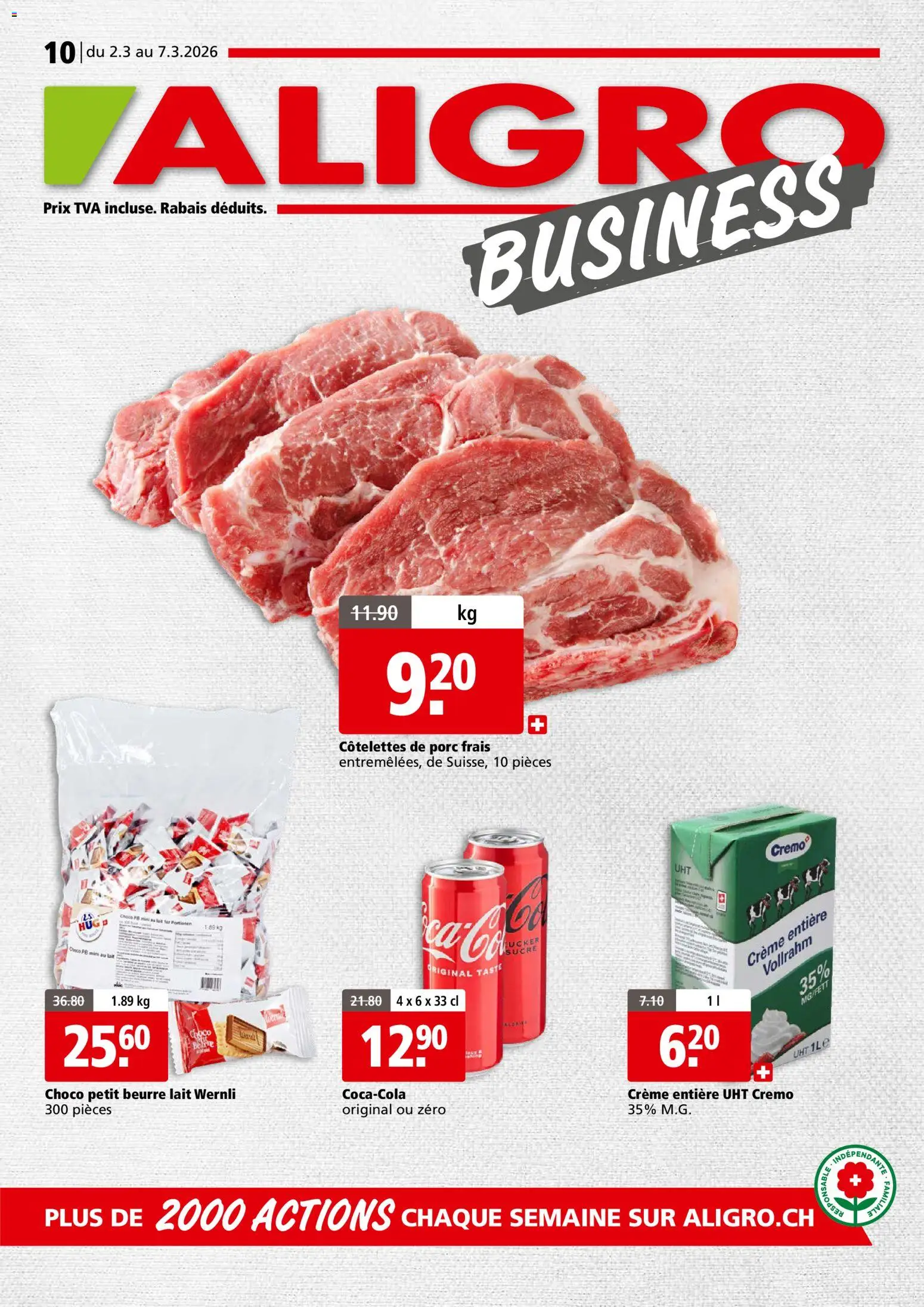 Aligro aktionen Business Chavannes, Matran, Genève, Sion - Seite 1- gültig ab 02.03.2026