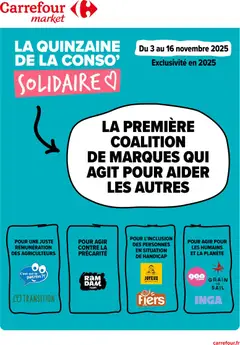 Aperçu Carrefour Market La quinzaine de la conso solidaire valable à partir du 03/11/2025