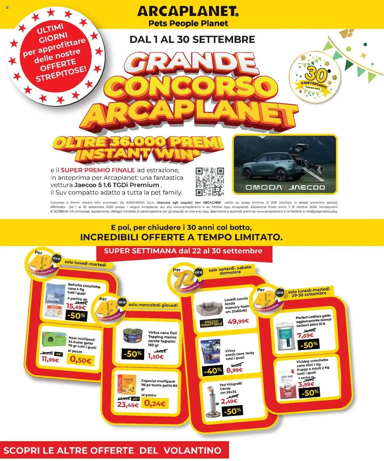 Volantino Arcaplanet	 - pagina 1 - valido dal 01/10/2025