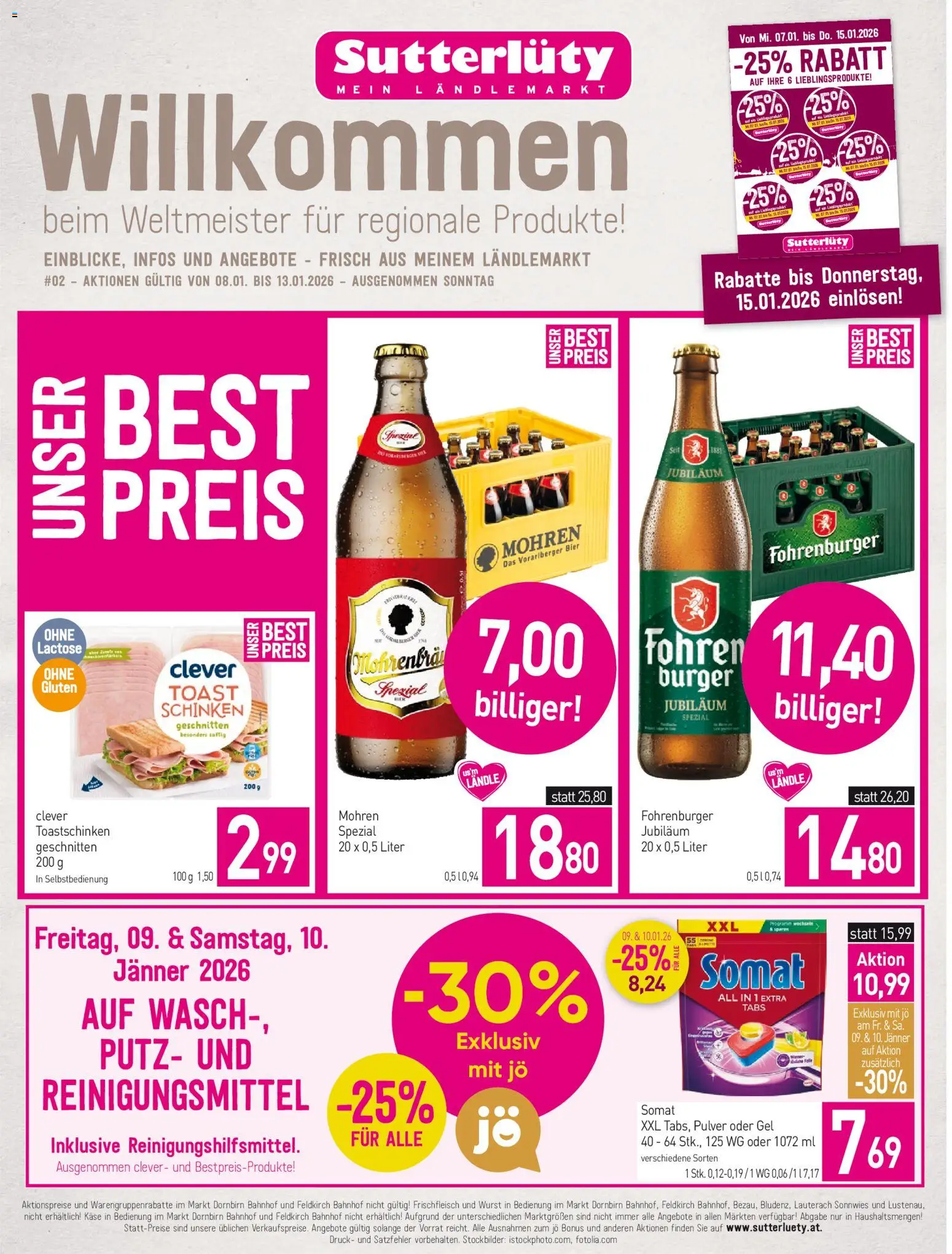 Sutterlüty Flugblatt - Seite 1- gültig ab 08.01.2026