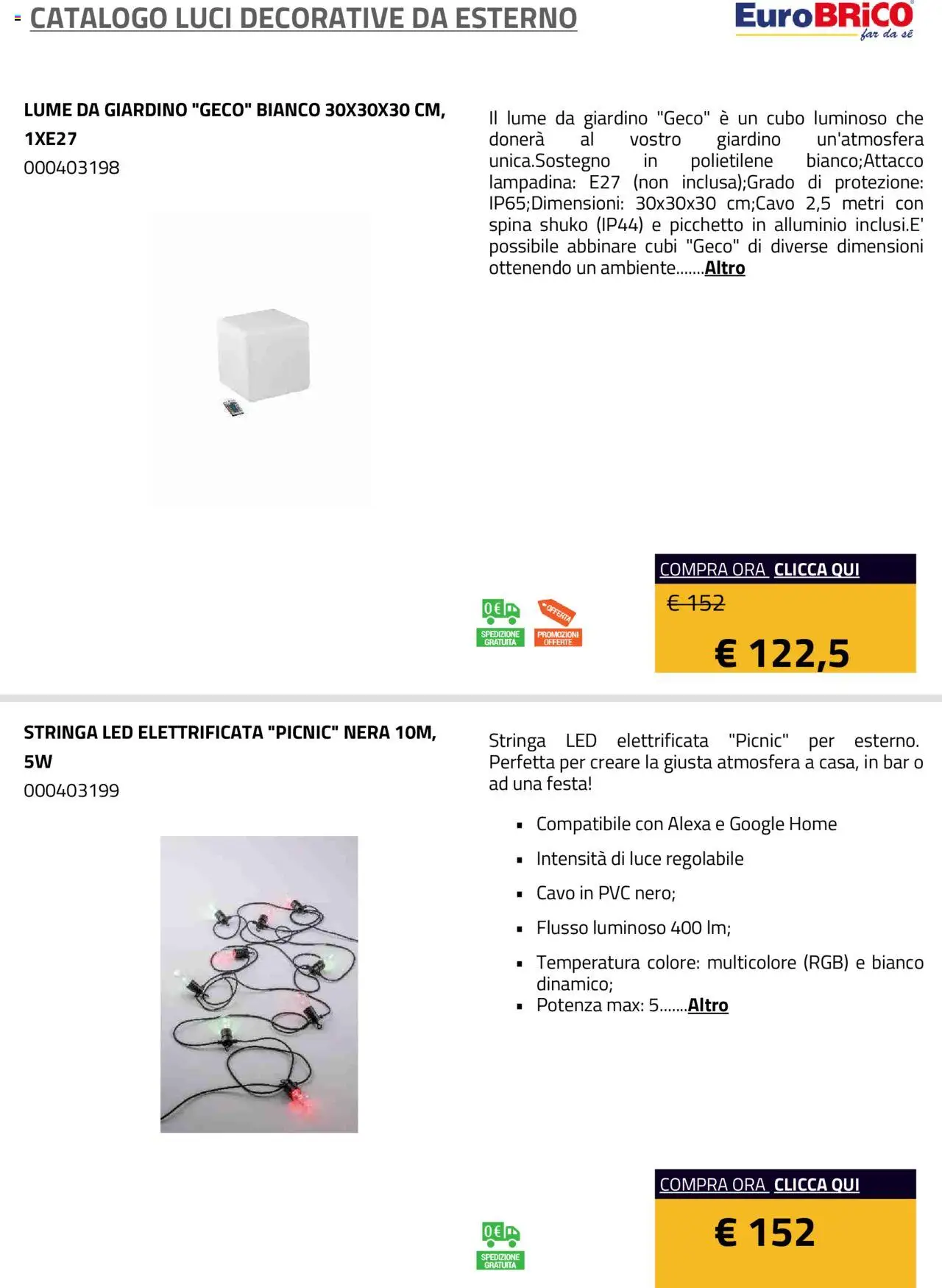 Eurobrico Luci Decorative da Esterno catalogo - pagina 4 - valido dal 23/07/2025