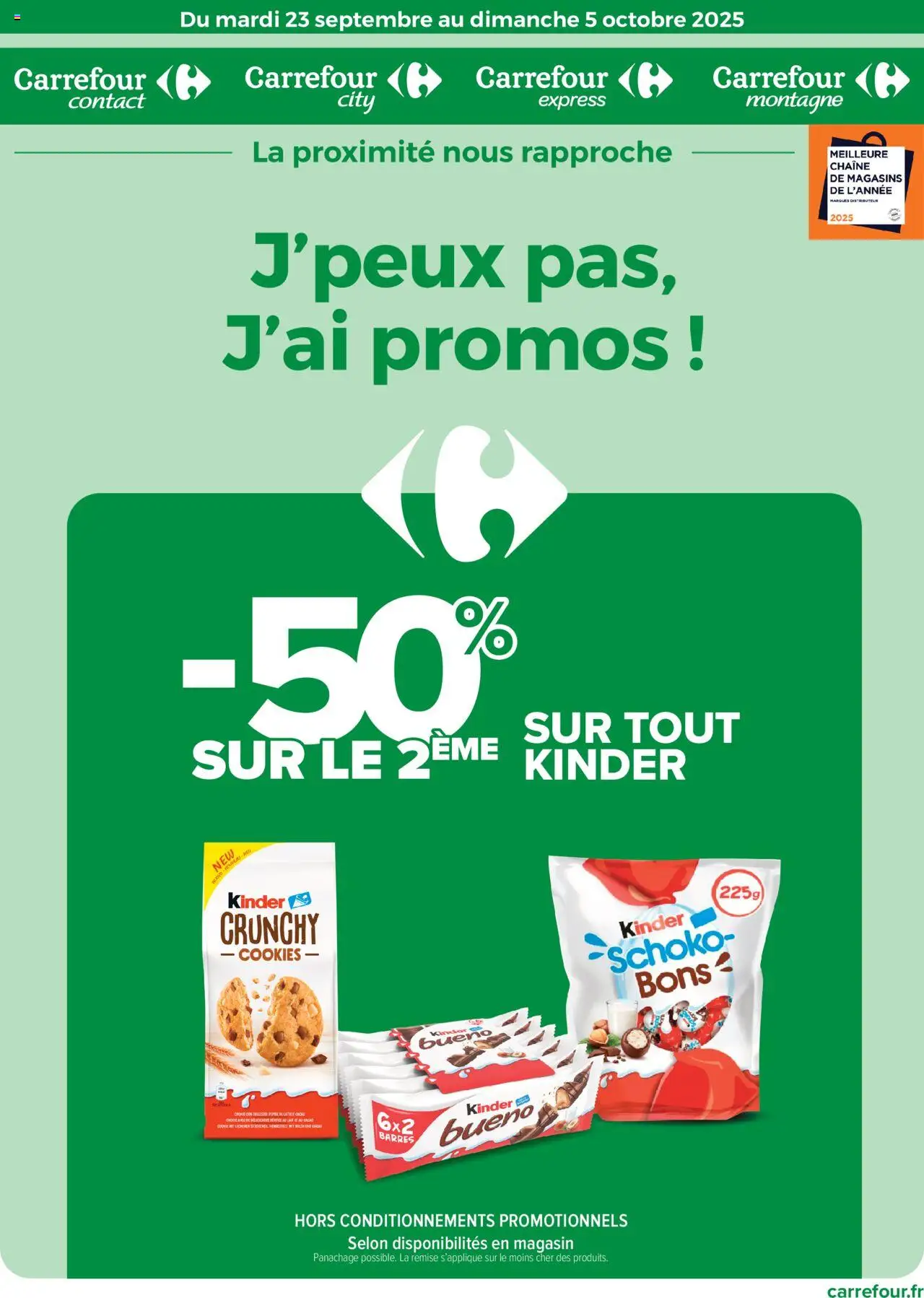 Carrefour contact catalogue: j'peux pas, j'ai promos ! - page 1 - valable à partir du 23/09/2025
