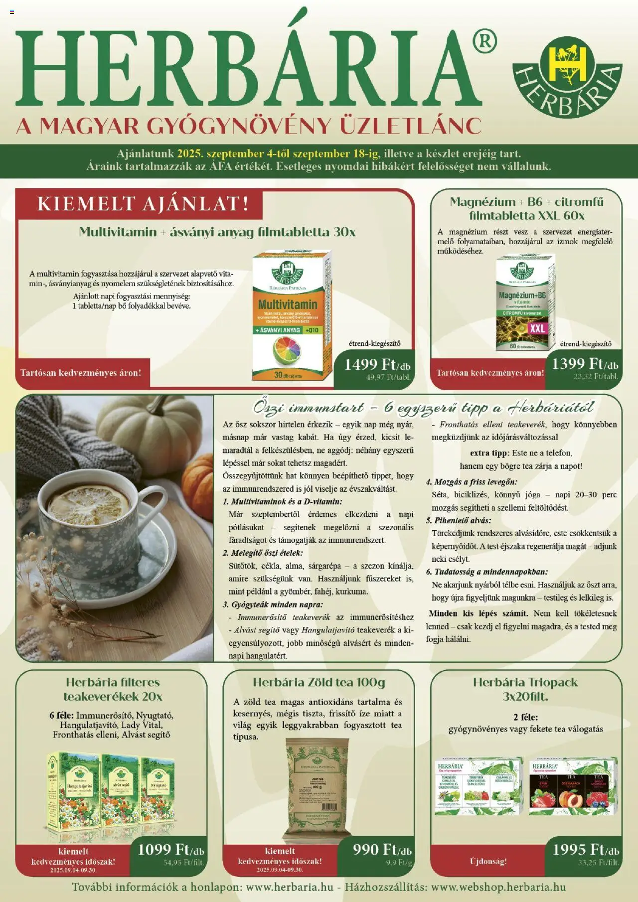 Herbária Akciós újság - 1oldal - érvényes 2025.09.04.-tól