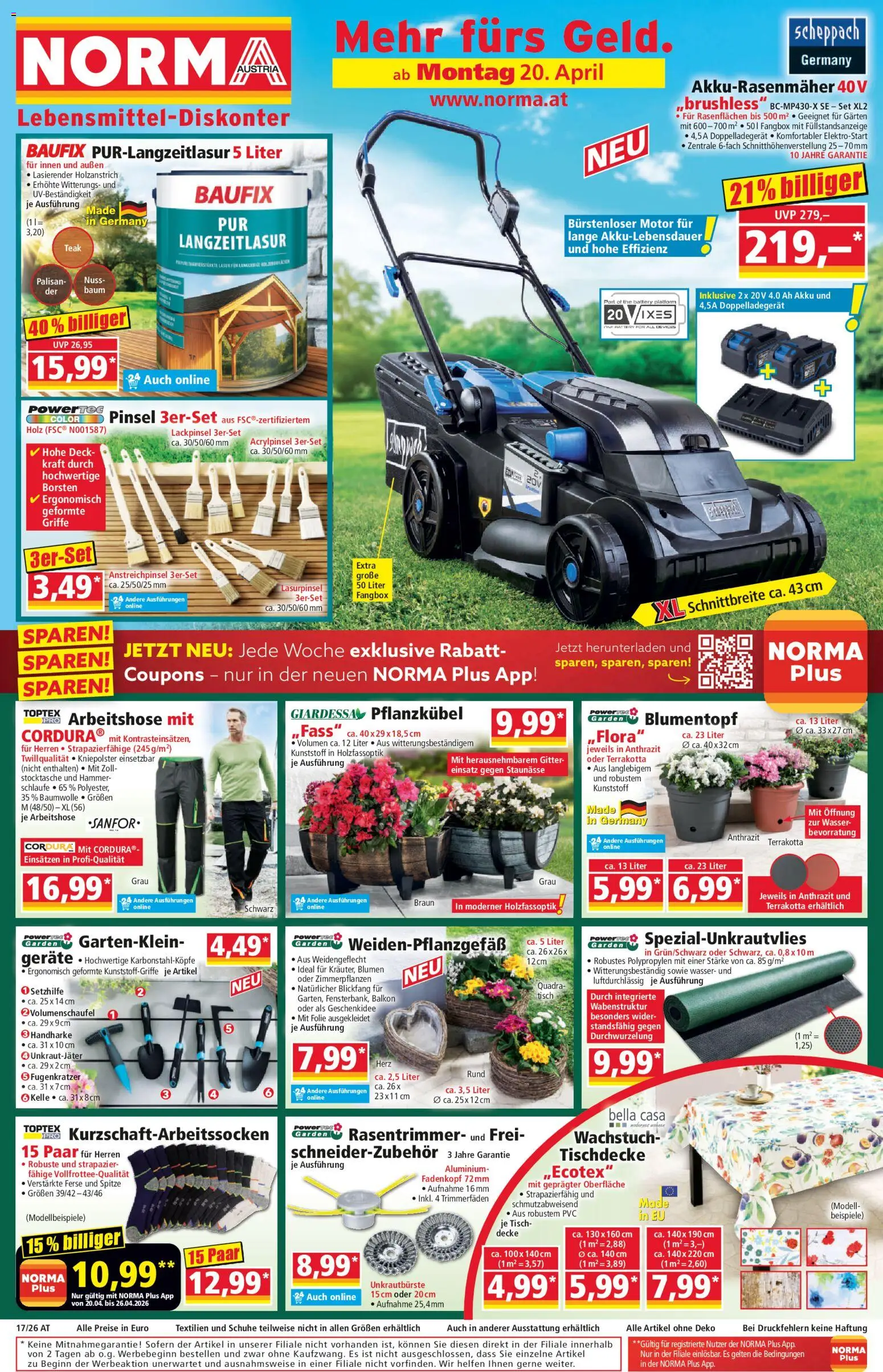 Norma Flugblatt - Seite 1- gültig ab 20.04.2026