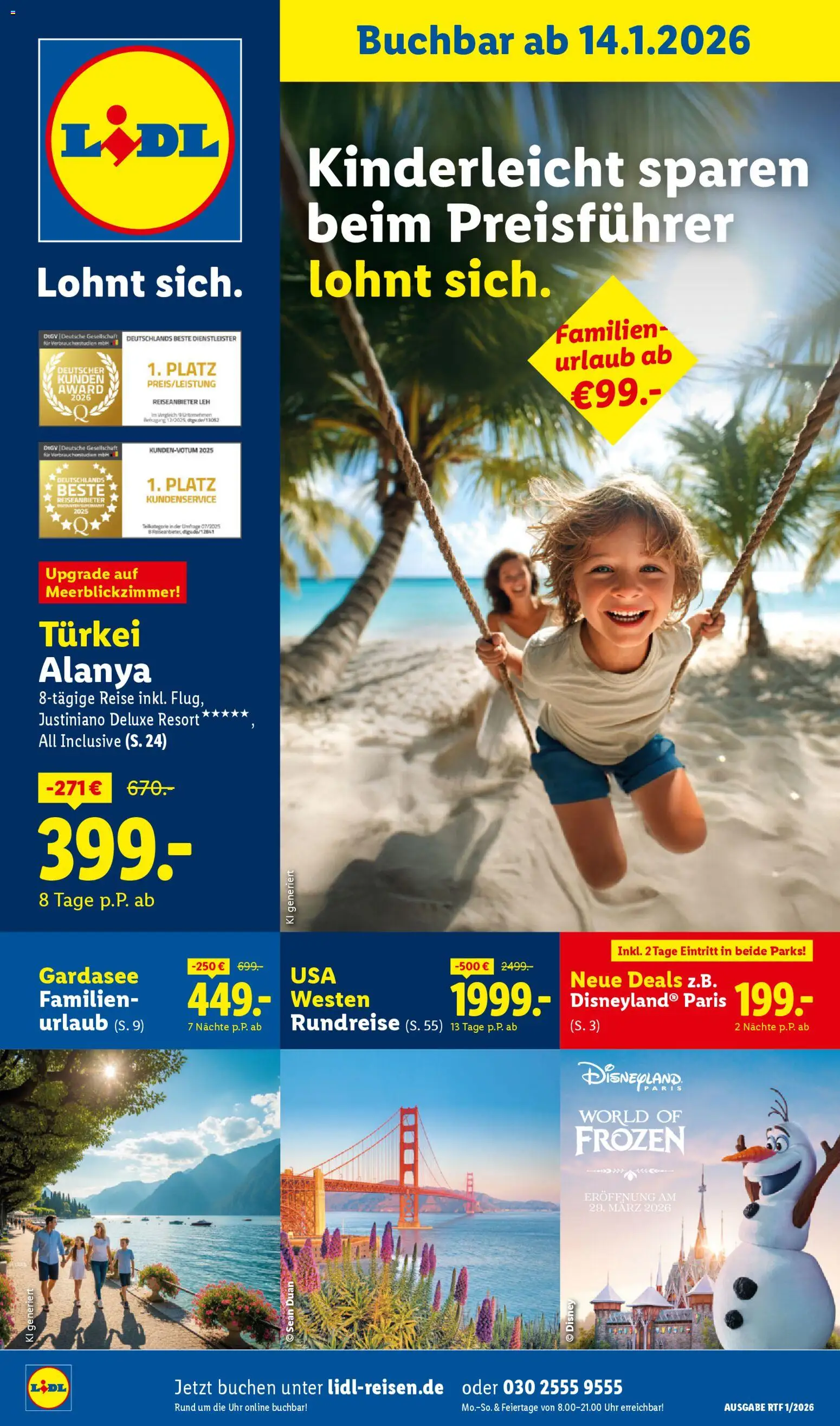 Lidl Reisen - Prospekt - Seite 1 - gültig ab 14.01.2026