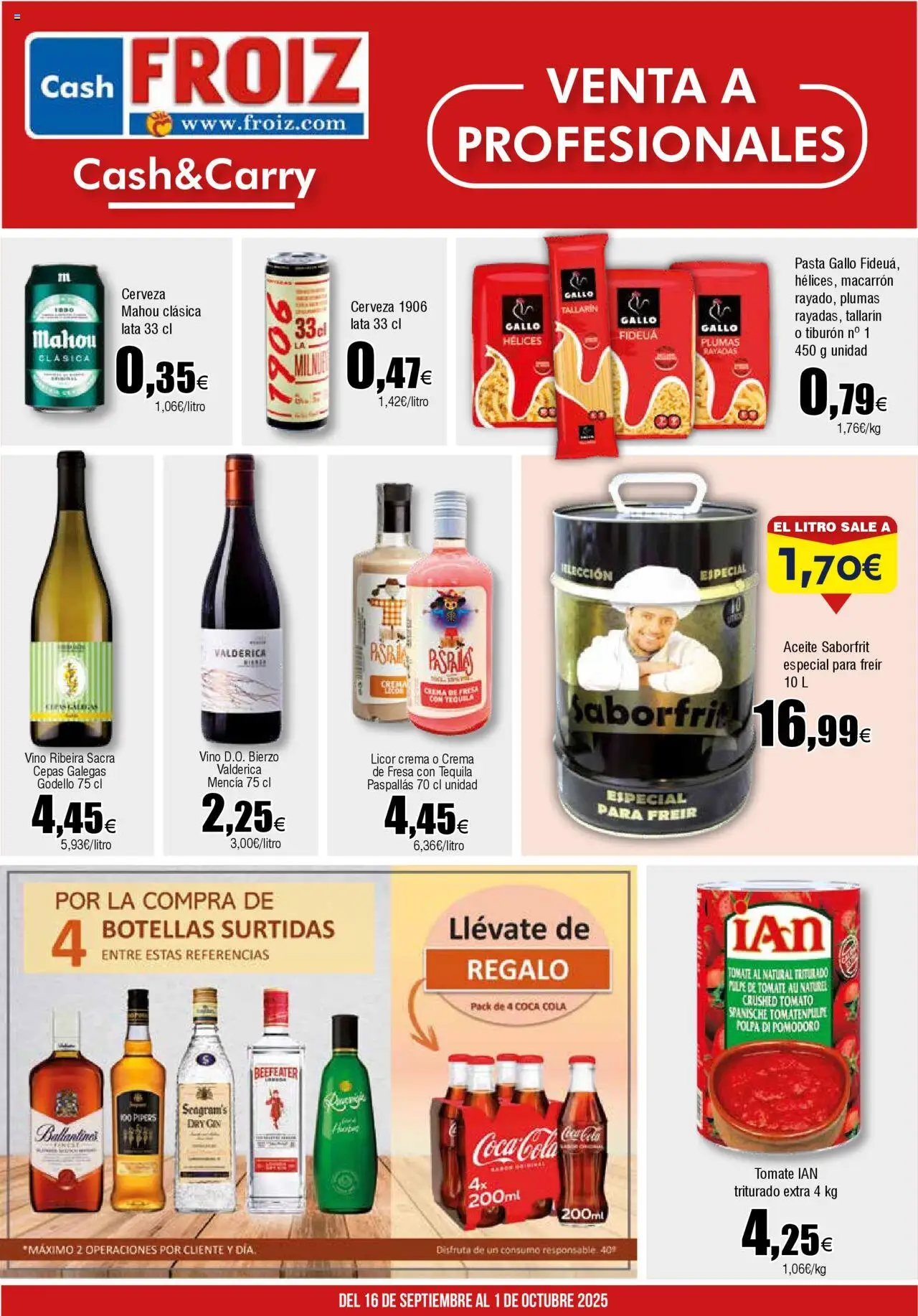Froiz - Folleto Cash - Página de 1 - Válido desde 16/09/2025