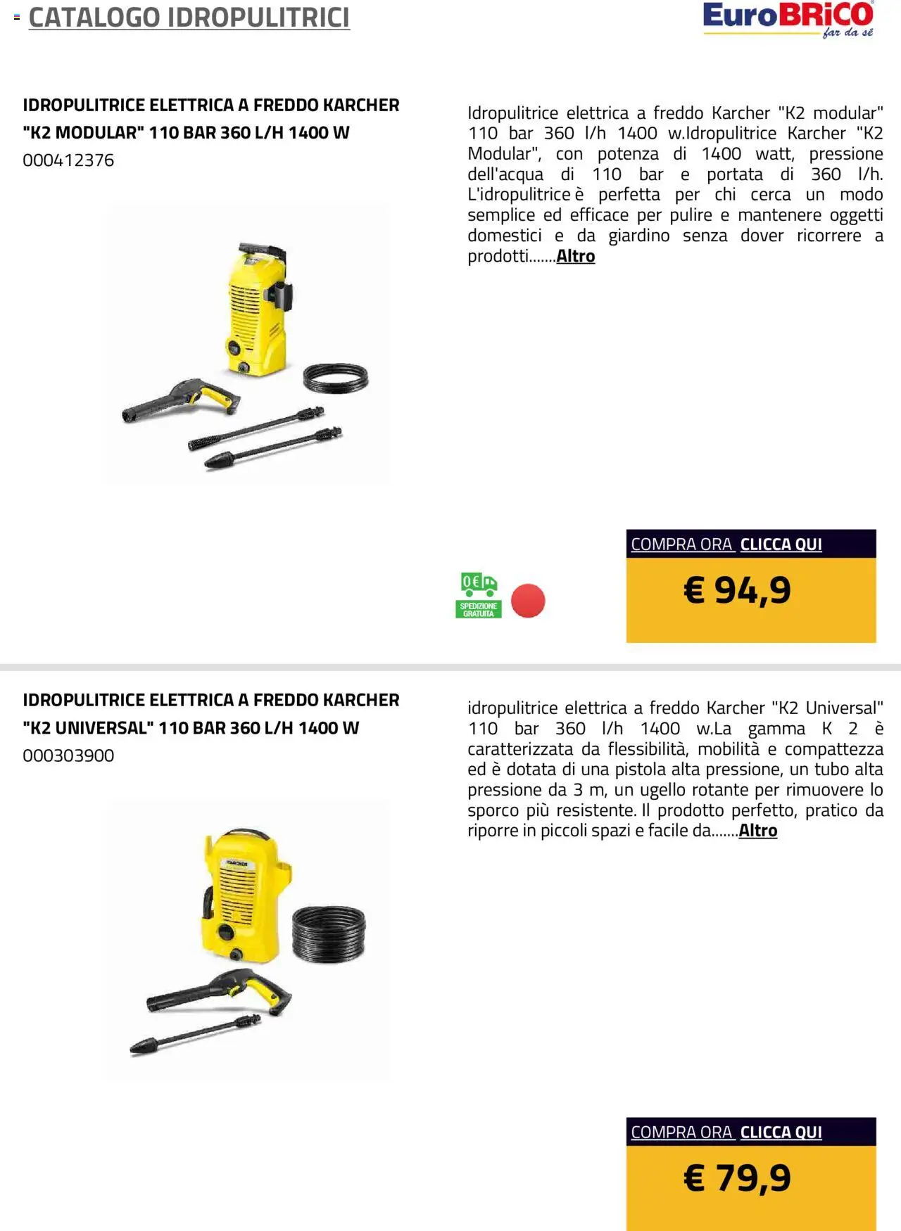 Eurobrico Idropulitrici catalogo - pagina 44 - valido dal 23/07/2025