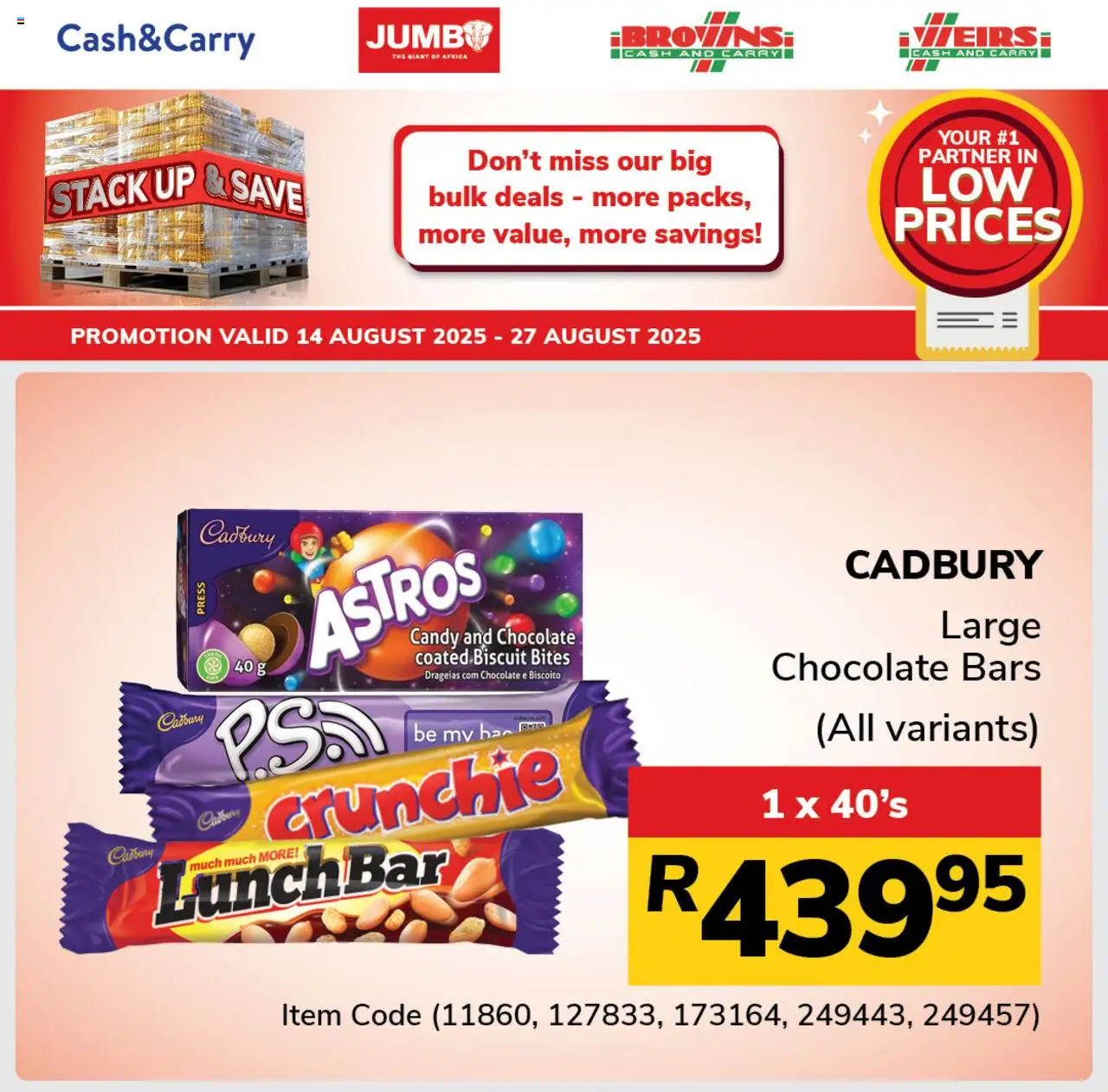 Jumbo Stack Up & Save Sweets - page 1- valid from 14/08/2025