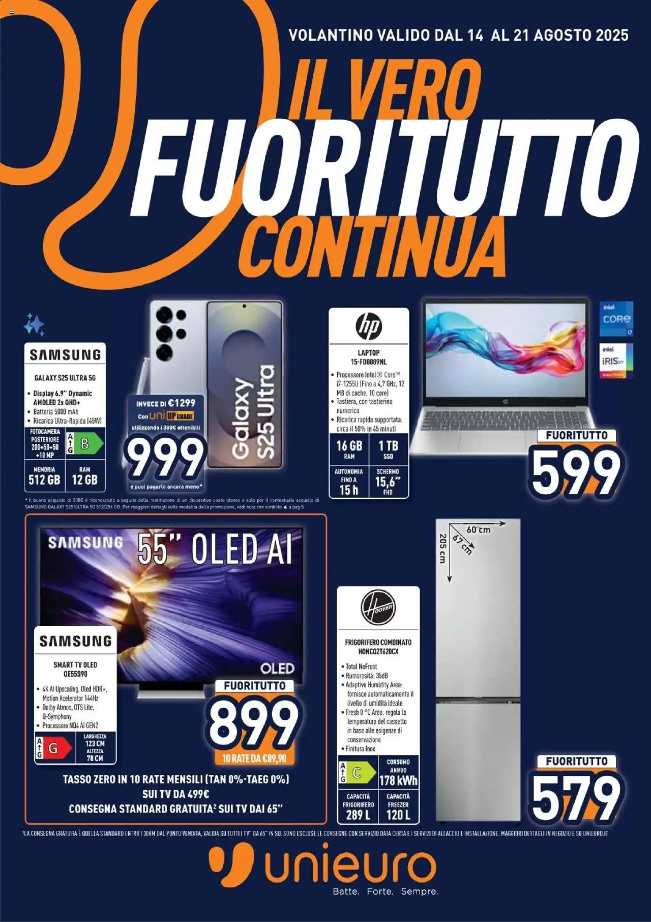 Volantino Unieuro	 - pagina 1 - valido dal 14/08/2025