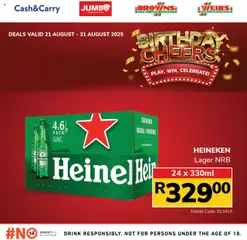 Preview Jumbo Birthday Specials Beer and Cider valid from 21/08/2025