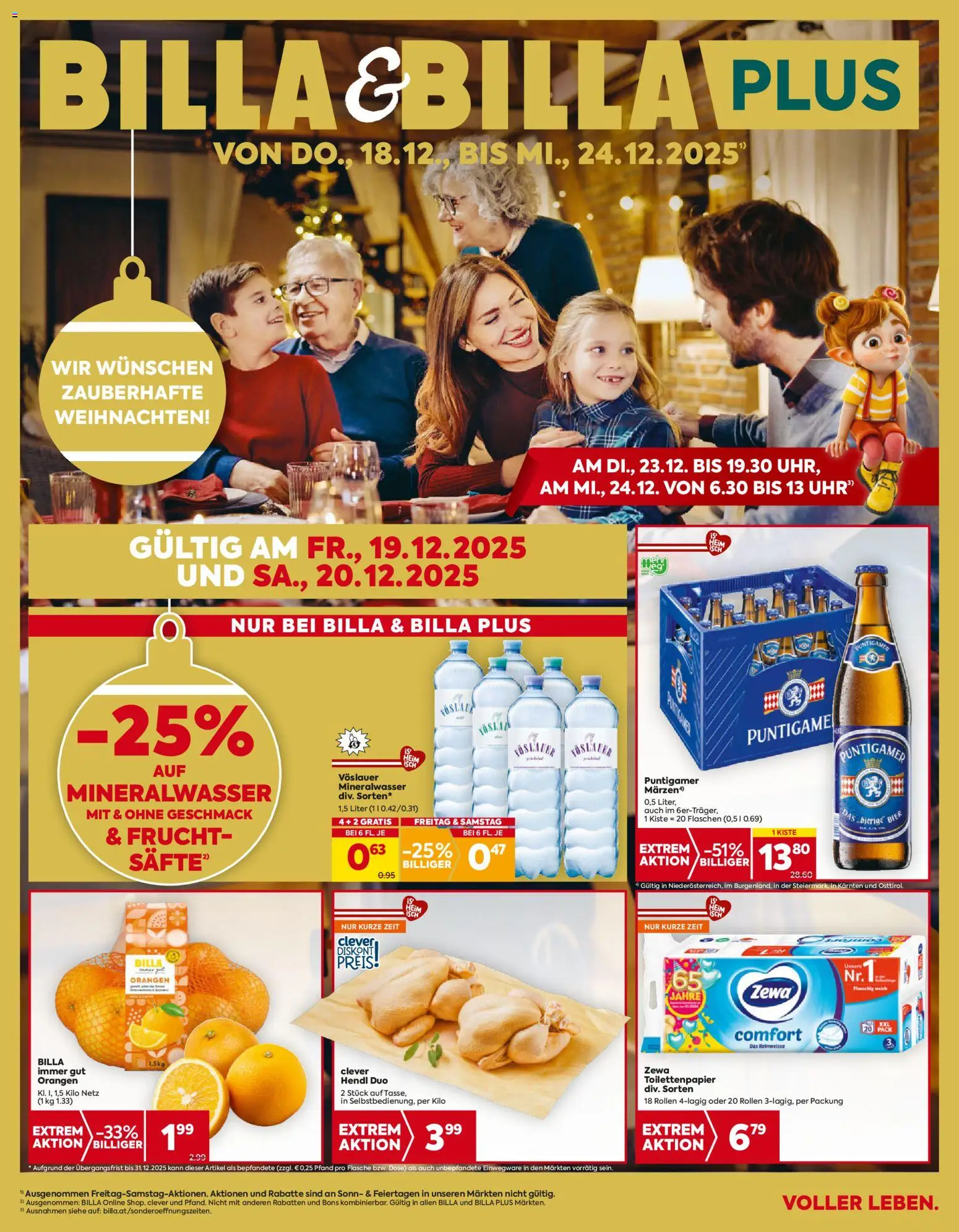 Billa Flugblatt - Burgenland - Seite 1- gültig ab 18.12.2025